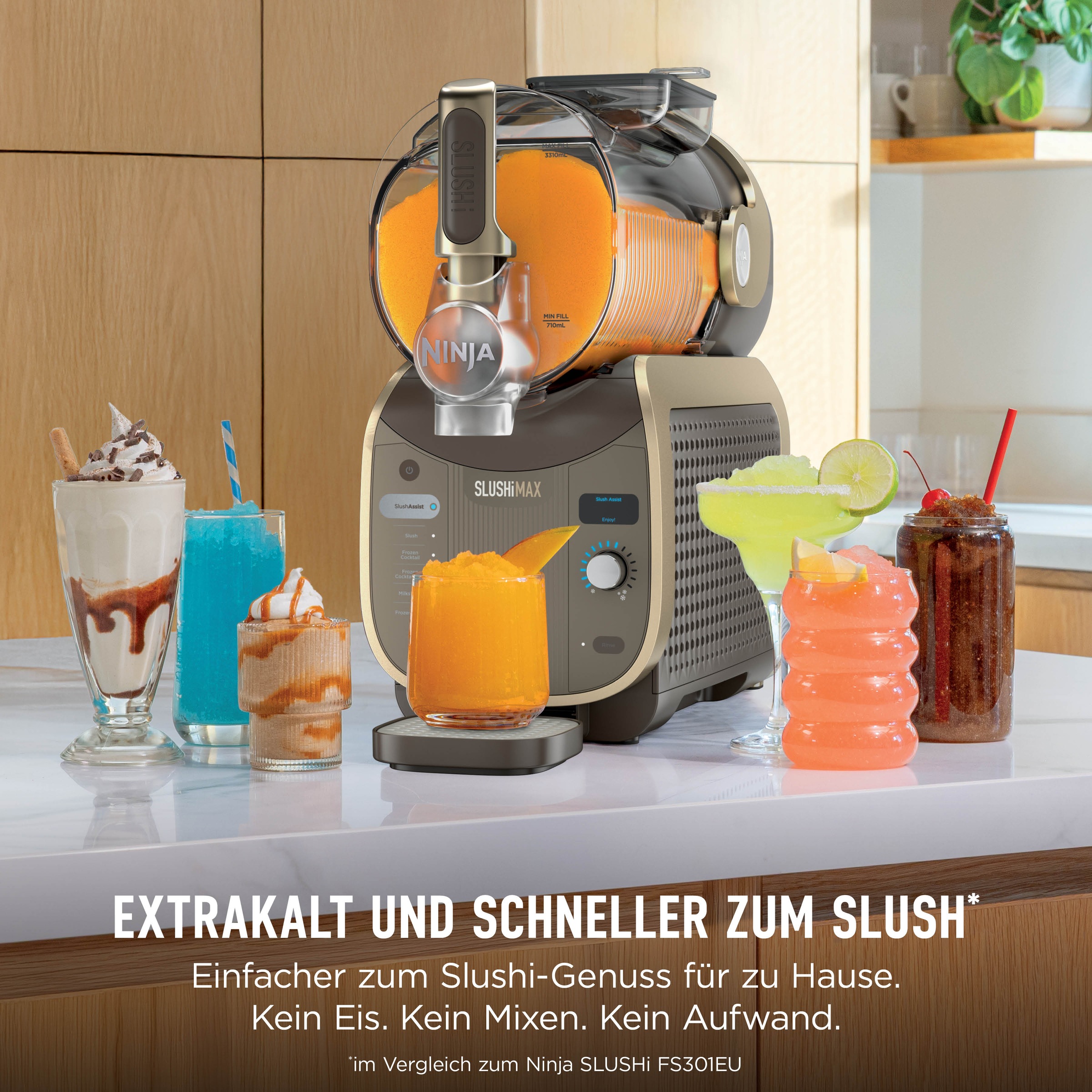 NINJA Slush-Eismaschine »SLUSHi MAX – Mokka FS605EUBR« 3,31 l 280 W für gefrorene Getränke, SlushAssist-Technologie