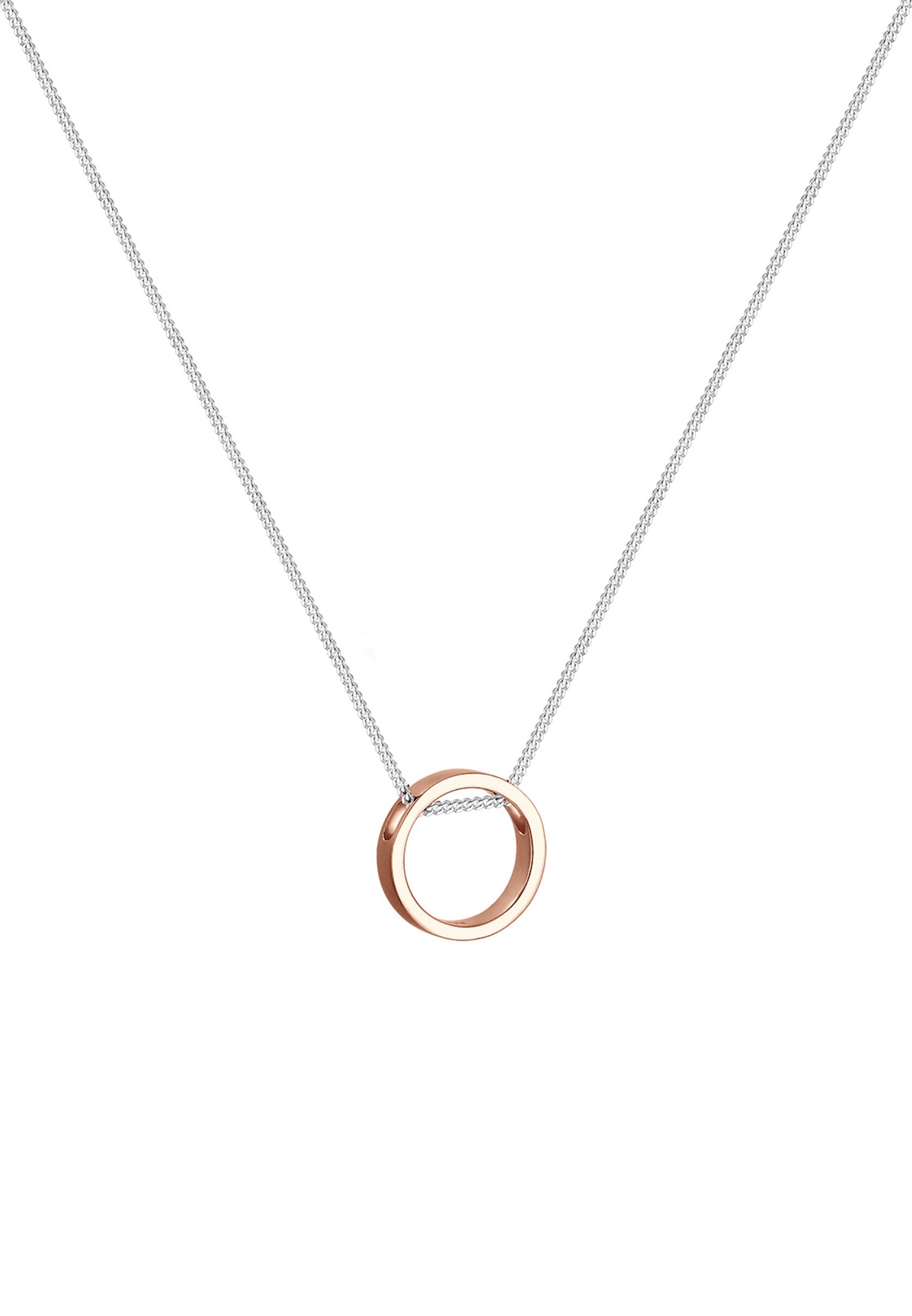 Elli Kette mit Anhänger »Halskette Halskette mit Anhänger Kreis 925 Sterling Silber Rosegold«