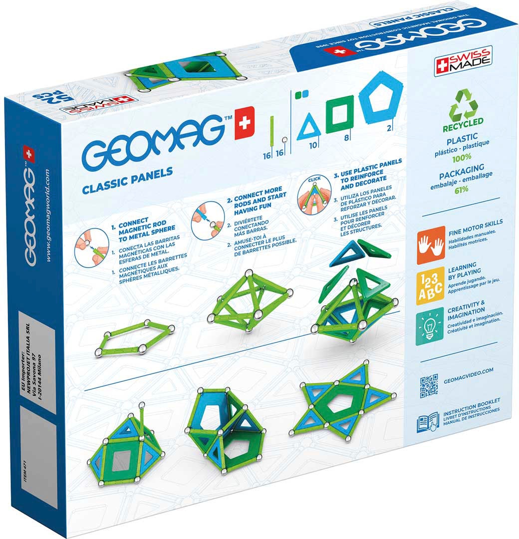 Geomag™ Magnetspielbausteine »GEOMAG™ Classic Panels, Recycled«, (52 St.), aus recyceltem Material; Made in Europe