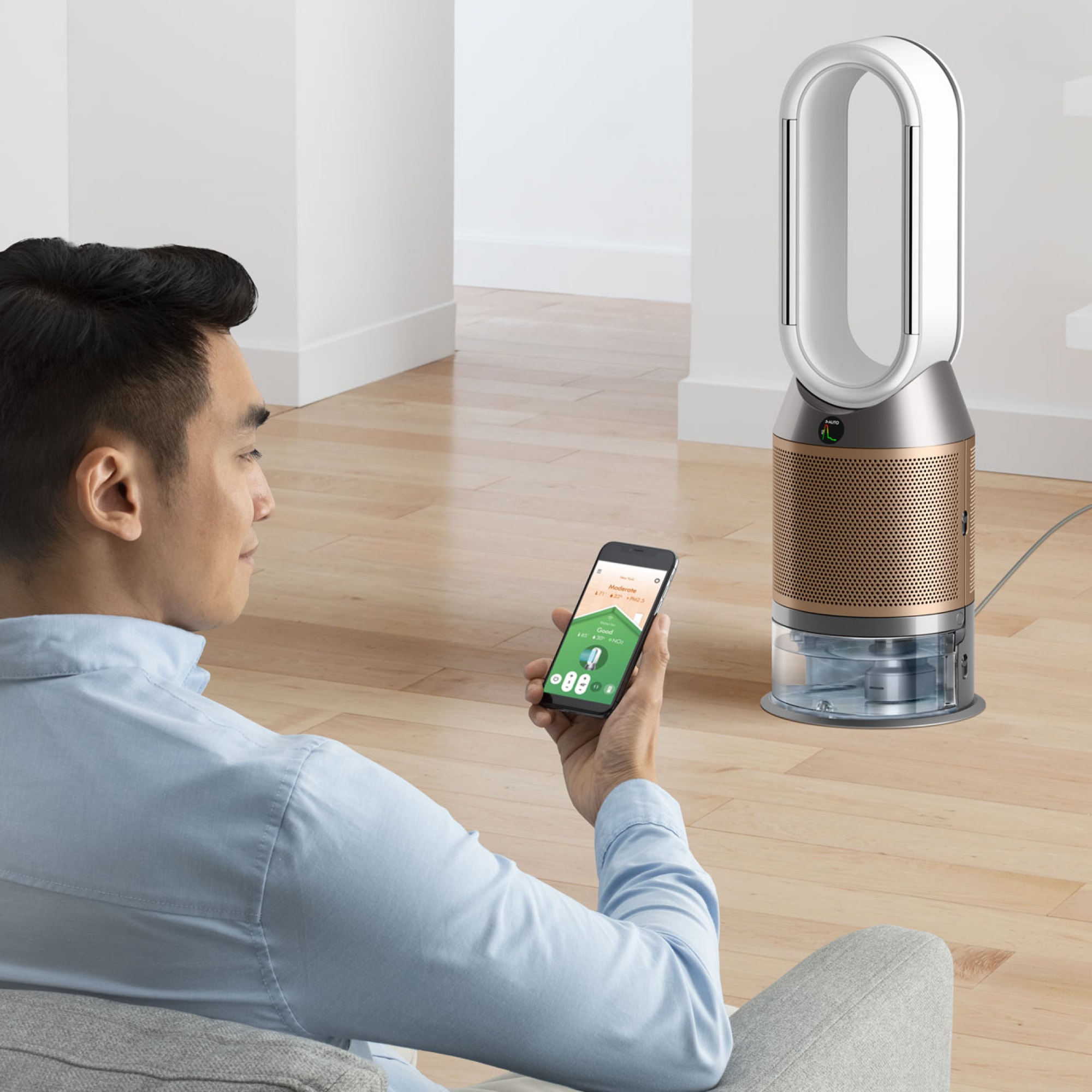 DYSON Kombigerät Luftbefeuchter und -reiniger »Purifier Humidify + Cool PH2 De Nox (Weiß/Gold)«