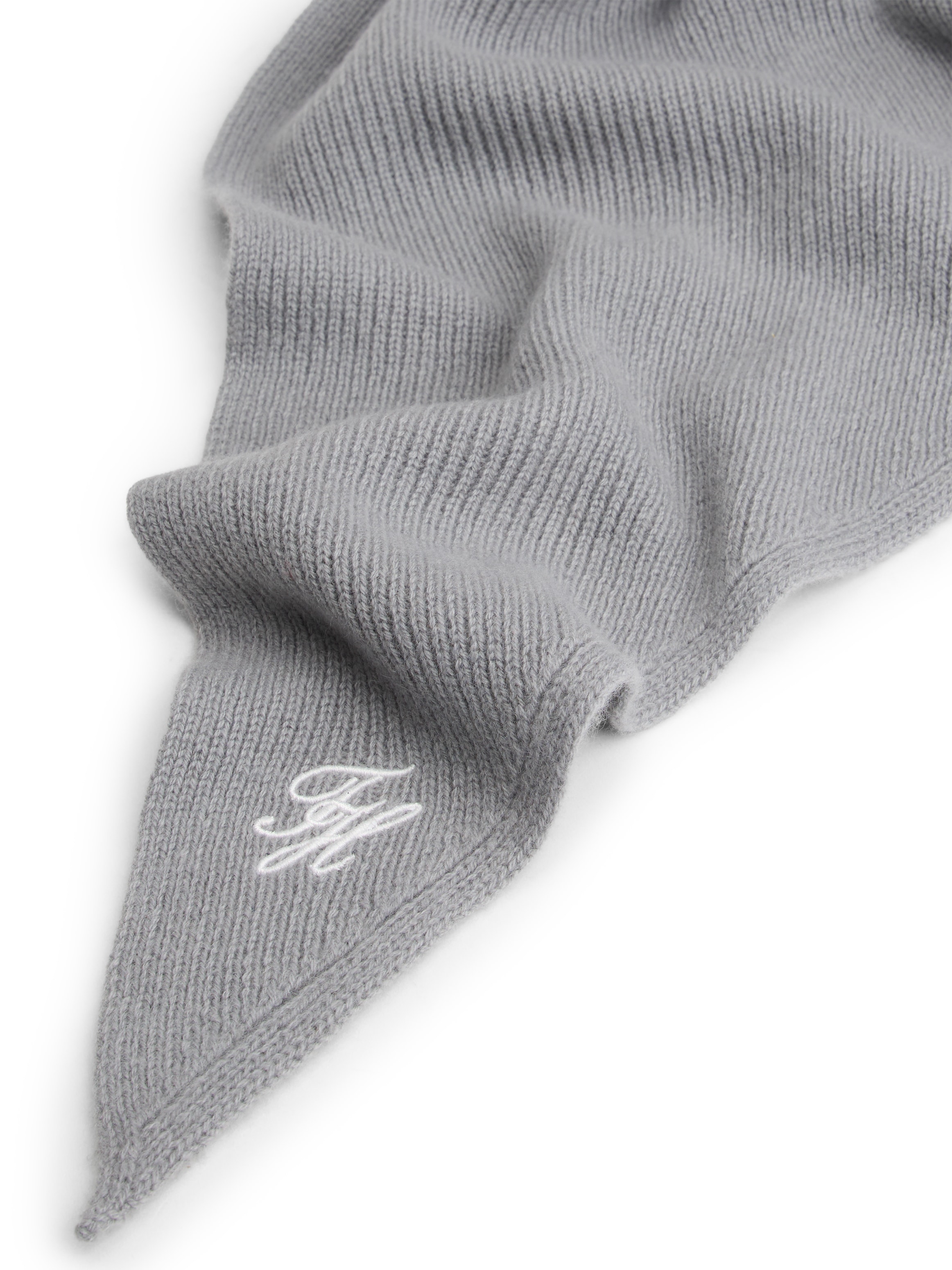 Tommy Hilfiger Dreieckstuch »TOMMY SCRIPT CASH« aus Kaschmirmix mit Logo-Stickerei, Maße 150 x 110 cm