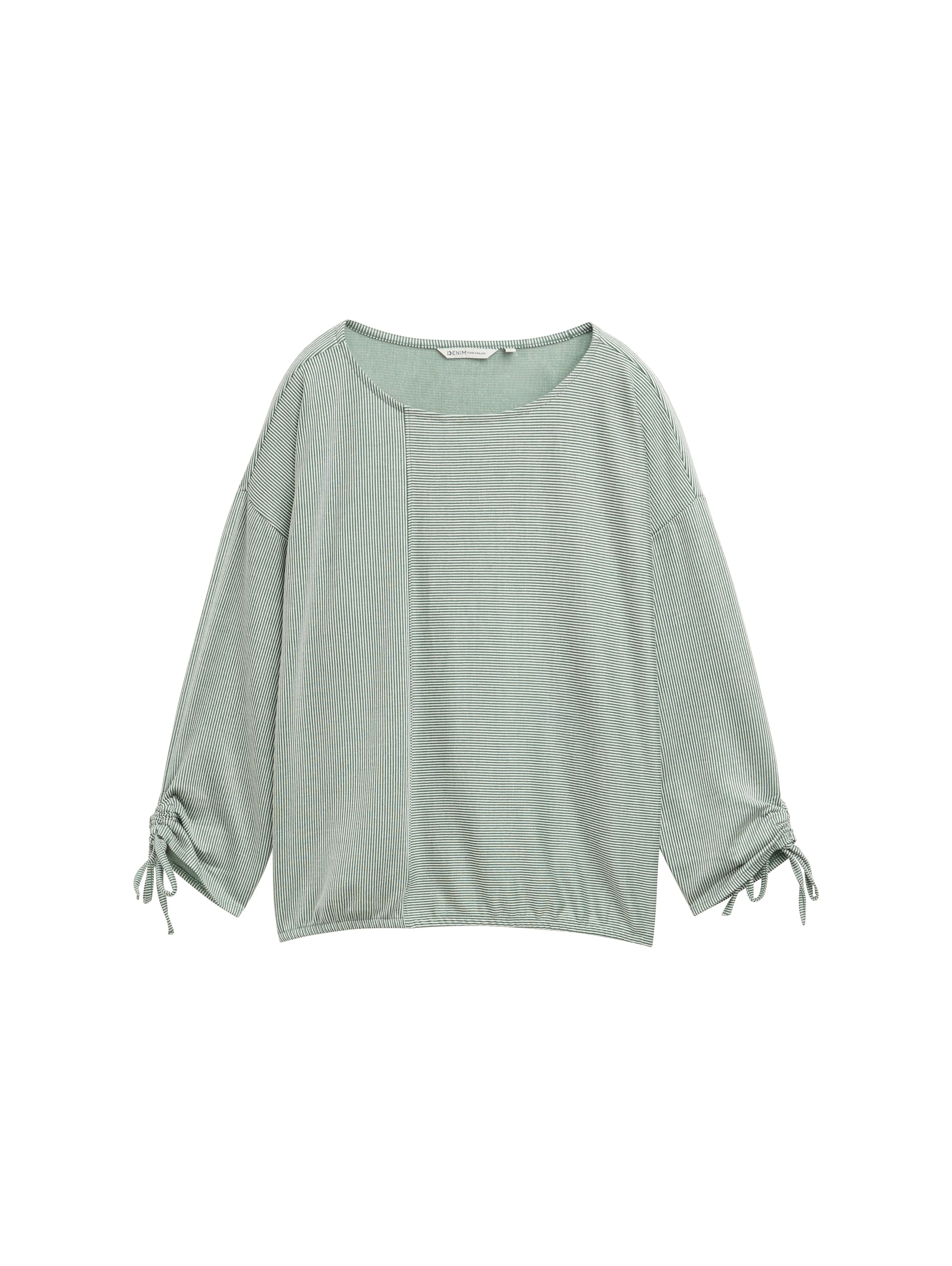 TOM TAILOR Denim 3/4-Arm-Shirt, in feiner Rippoptik