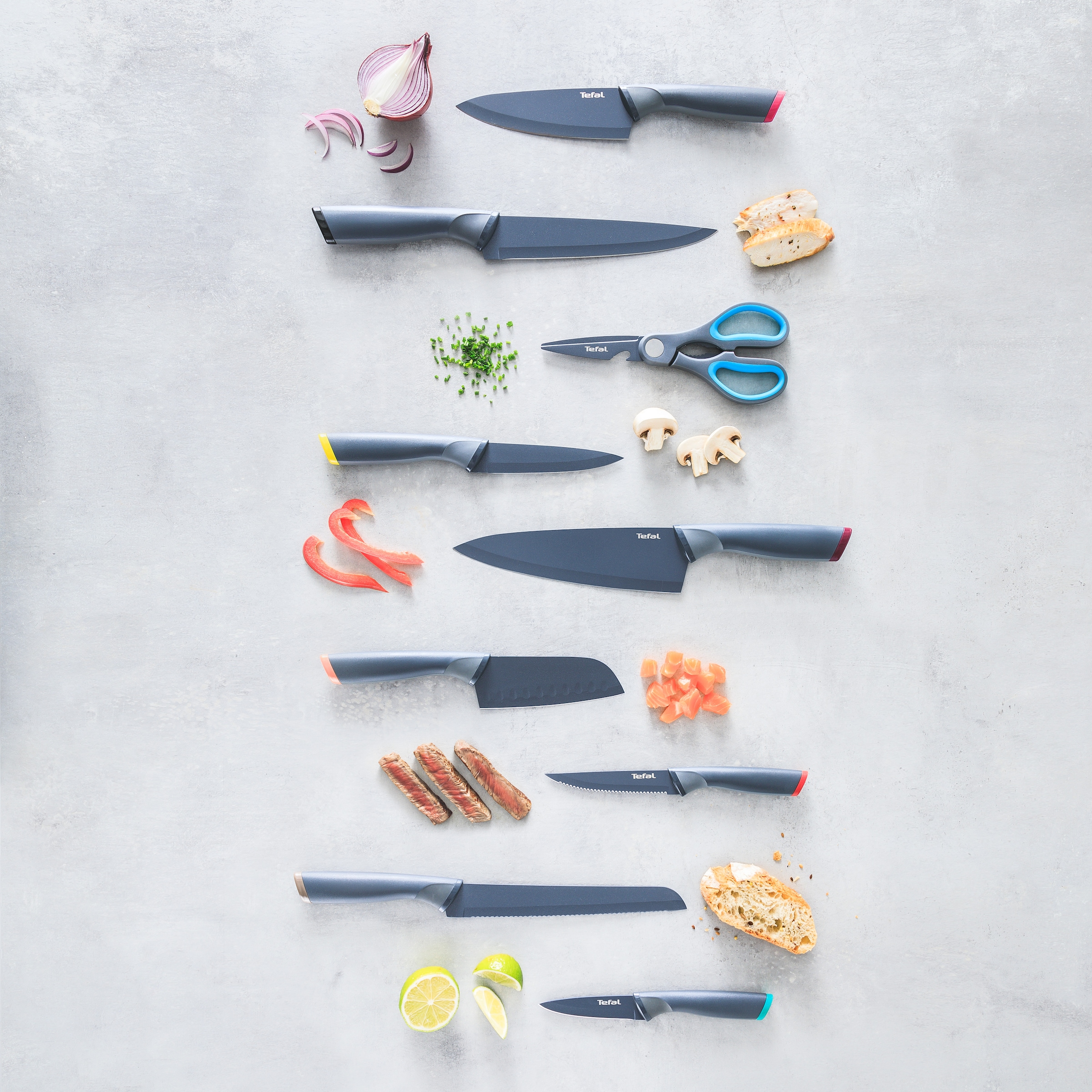 Tefal Filetiermesser »Fresh Kitchen« 20 cm, Klingen aus rostfreiem Stahl, Titan-Versiegelung, Klingenschutz