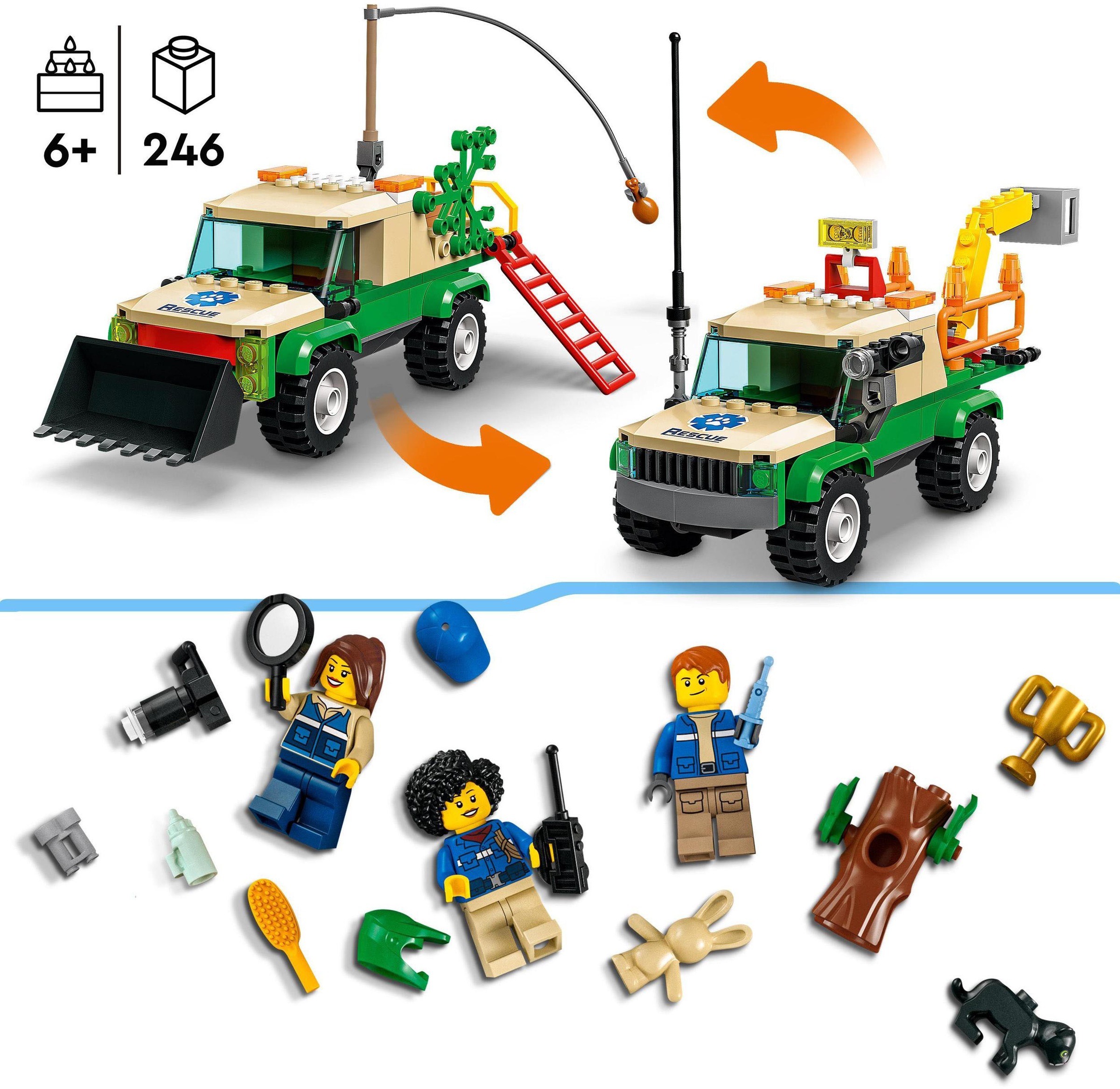 LEGO® Konstruktionsspielsteine »Tierrettungsmissionen (60353), LEGO® City«, (246 St.), Made in Europe