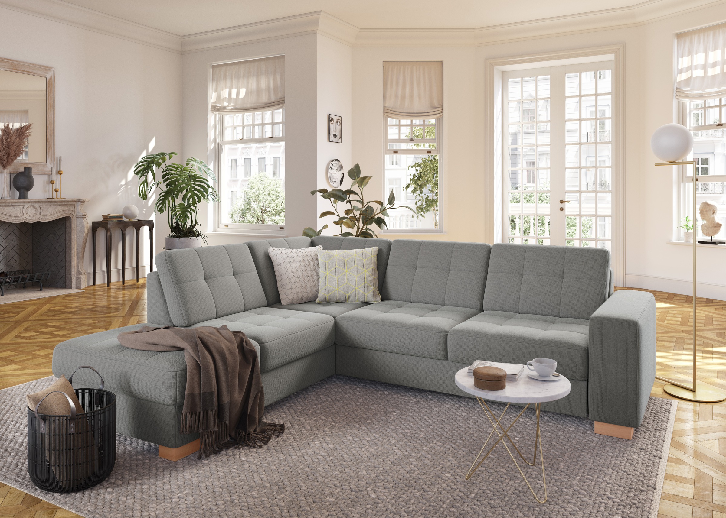 sit&more Ecksofa »Quincy L-Form«, wahlweise mit Bettfunktion und Bettkasten