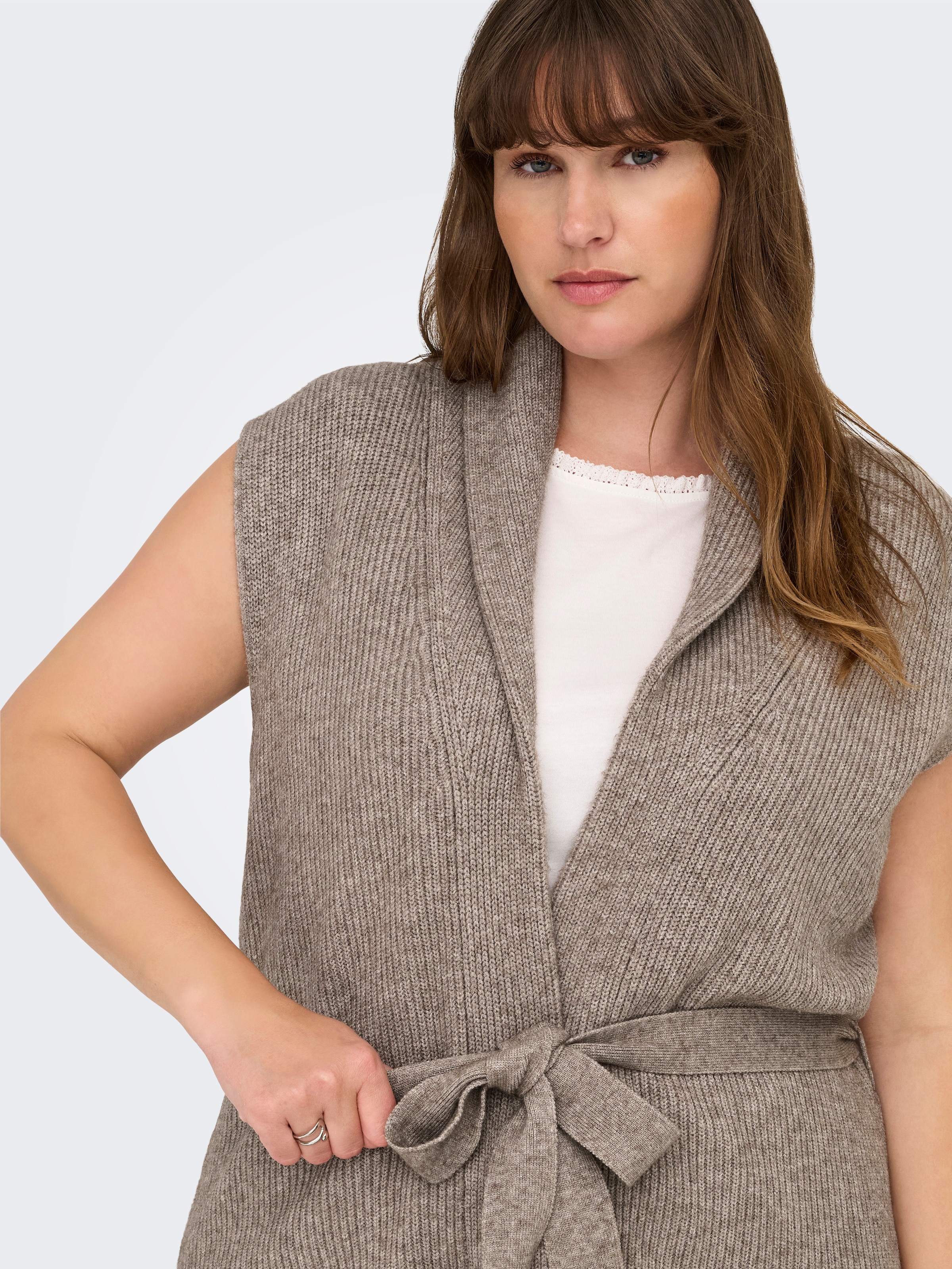 ONLY CARMAKOMA Strickweste »CARKATIA SL RIB WRAP VEST KNT«