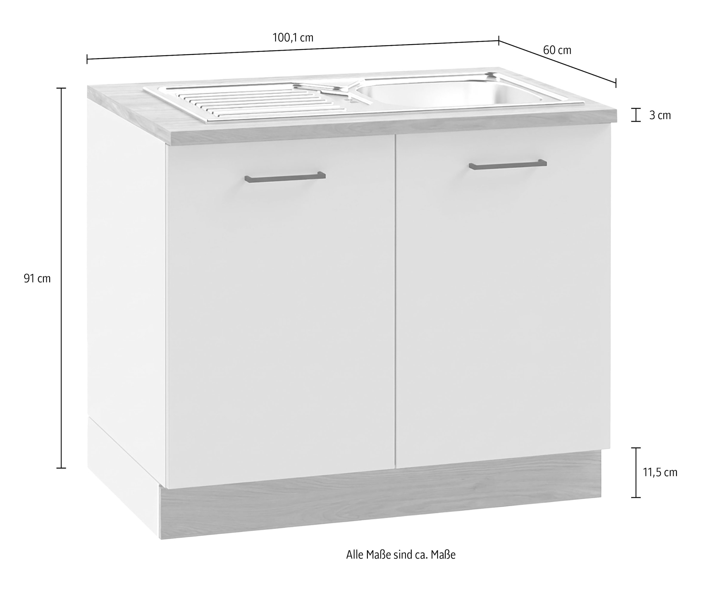 KOCHSTATION Spülenschrank »KS-Kolari« 1 Stk. tlg. Maße (B/T/H): 100,1 x 60 x 88 cm
