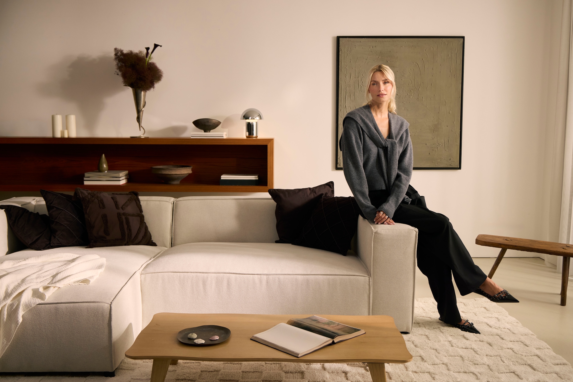 LeGer Home by Lena Gercke Couchtisch »Alina« Loungetisch, organische Form mit Schweizer Kante
