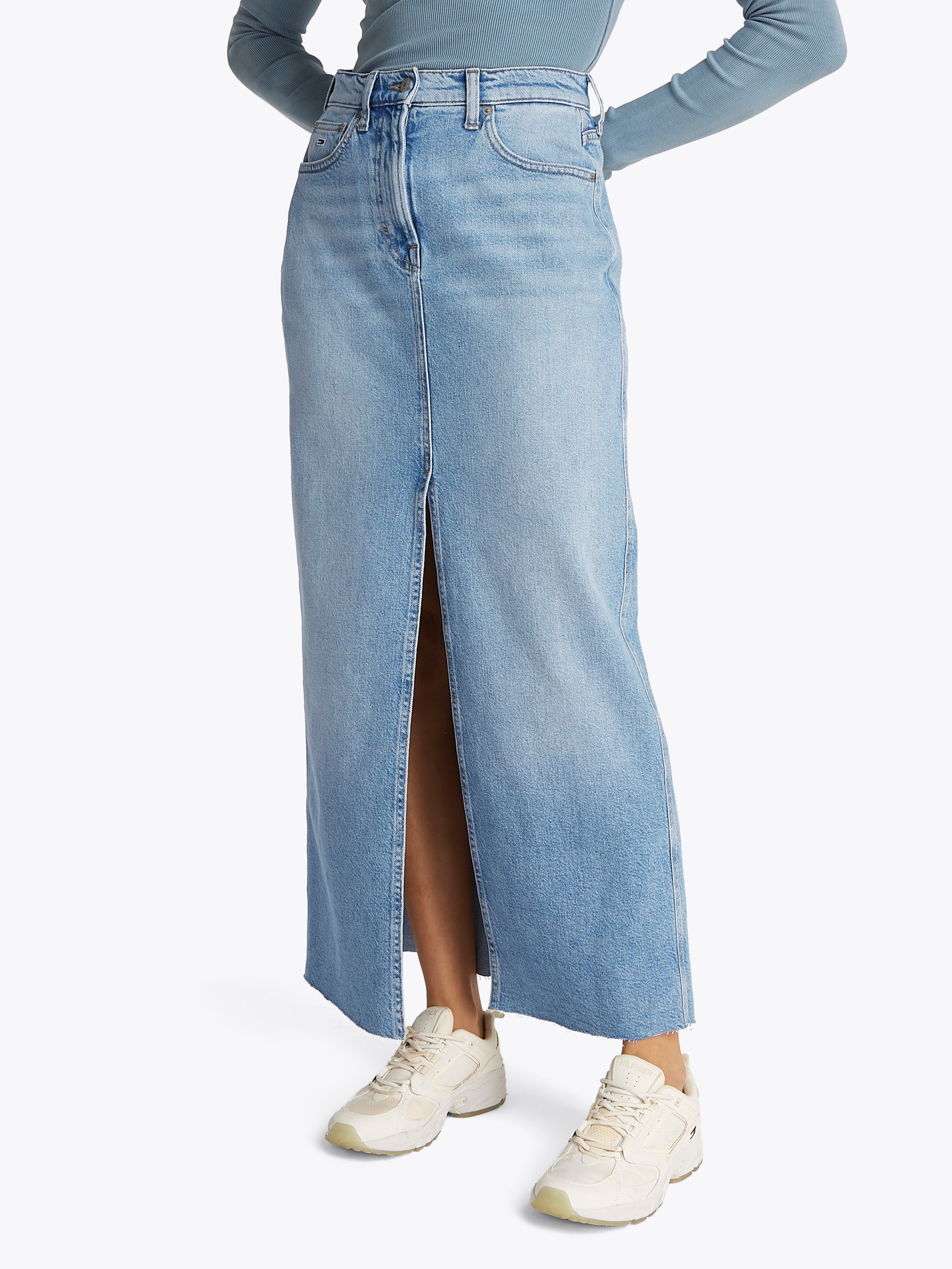 TOMMY JEANS Jeansrock »CLAIRE MAXI SKIRT BI0112«, in Maxi-Länge, in hellblauer Waschung