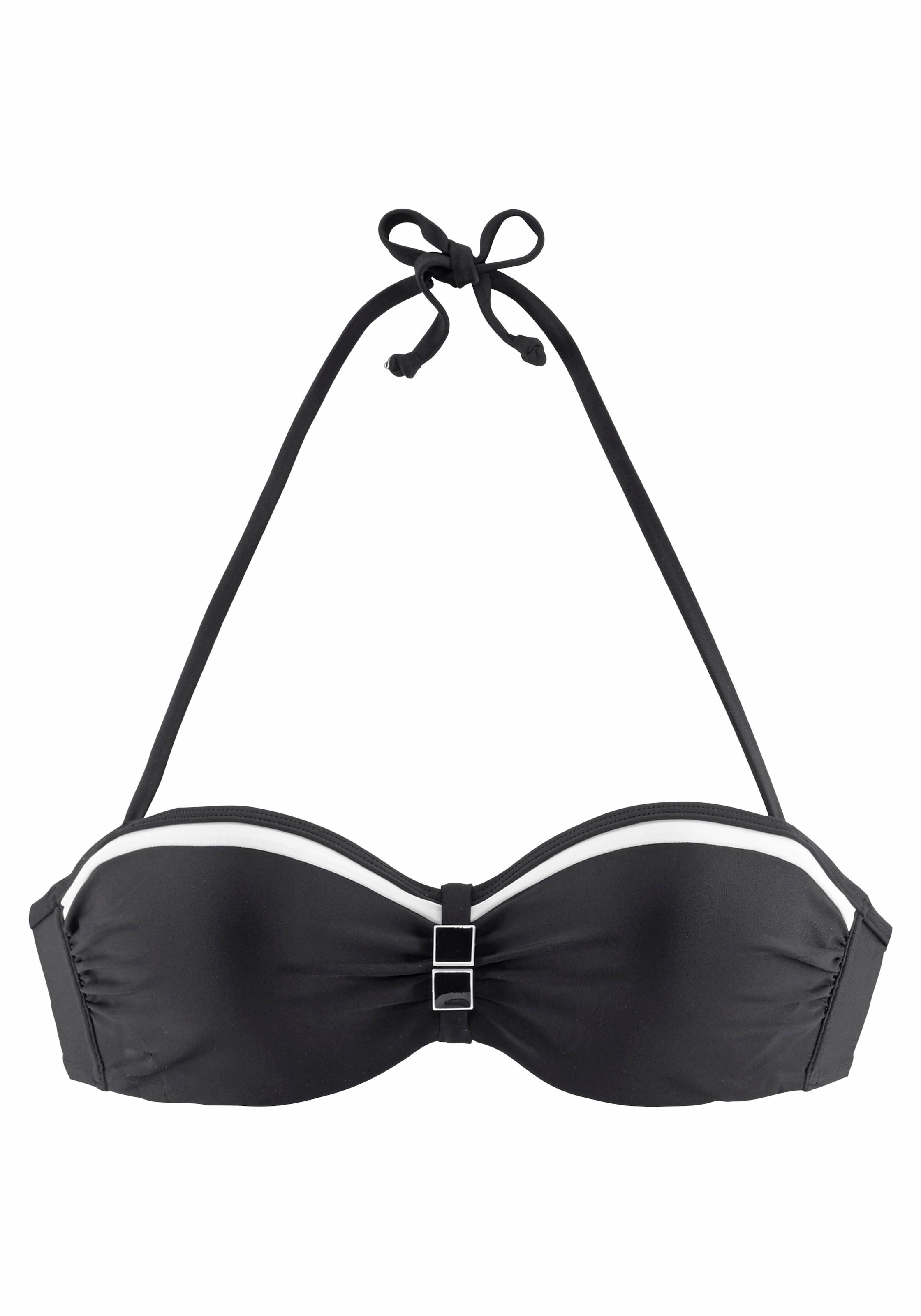 LASCANA Bügel-Bandeau-Bikini, mit Kontrastdetails