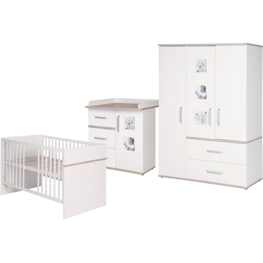 roba® Babyzimmer-Komplettset »Moritz«, (Set, 3 St., Kinderbett, Wickelkommode, Kleiderschrank)