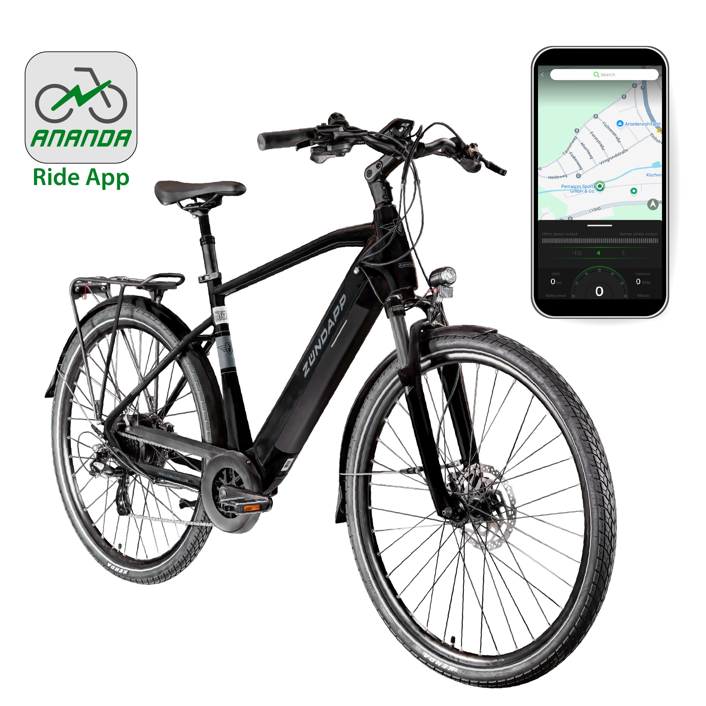 Zündapp »Z810« 24 Gang Shimano Altus RD-M310 Schaltwerk Kettenschaltung Heckmotor 250 W Pedelec, Elektrofahrrad für Herren