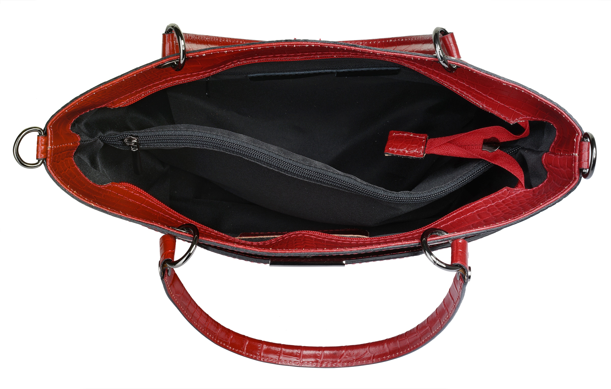 Cluty Henkeltasche, echt Leder, Made in Italy