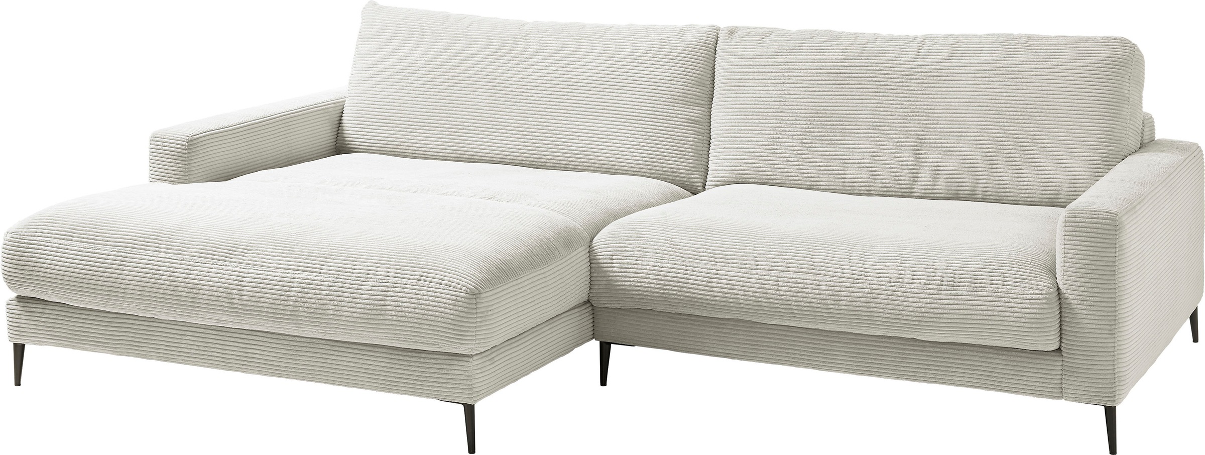 Home affaire Ecksofa »Downtown, B/T/H: 272/190/84 cm L-Form« weicher Sitzkomfort auch in Cord und Bouclé, incl. Zierkissen