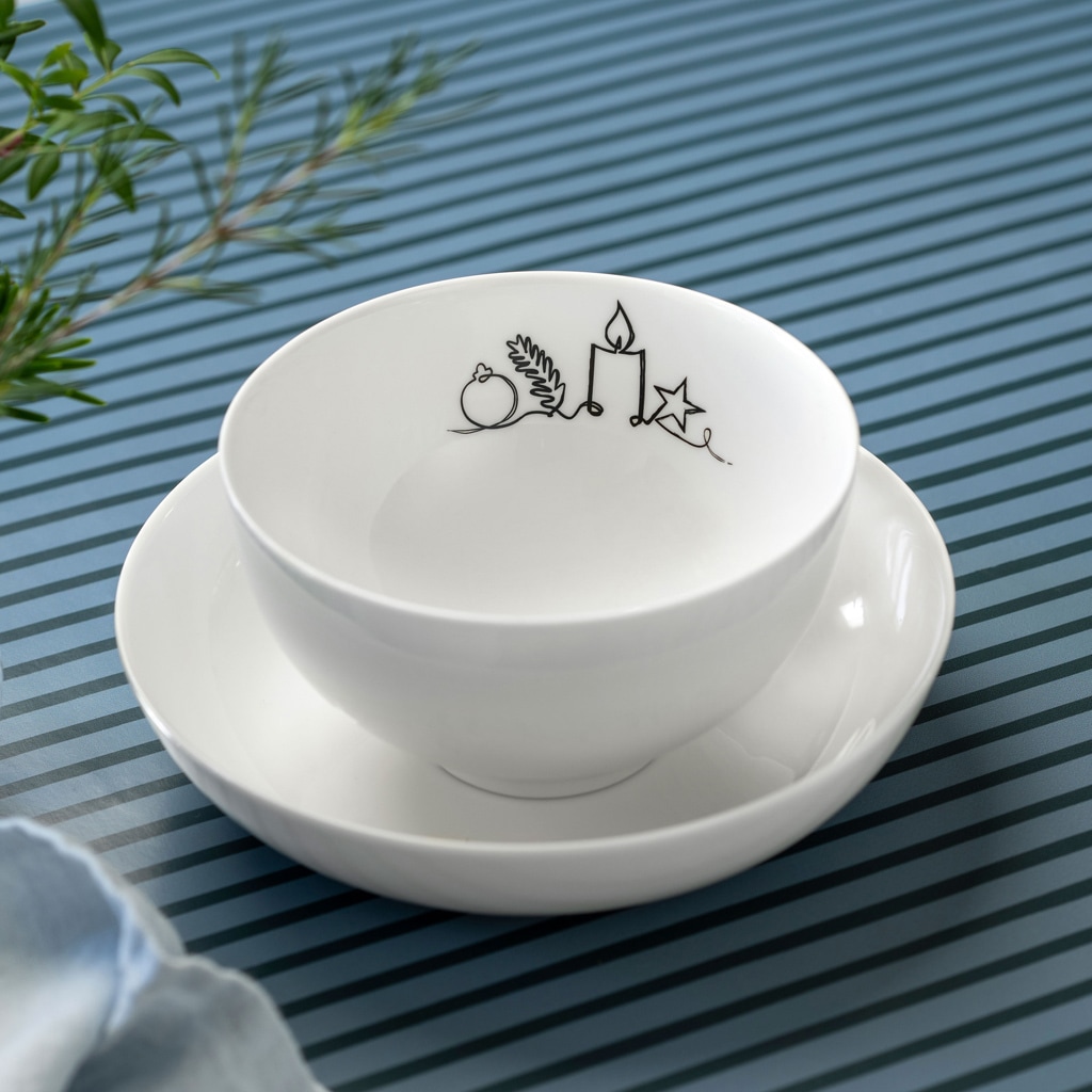 Villeroy & Boch Schale »Bol XMAS Statement Lines ø 13,8 cm weiß«
