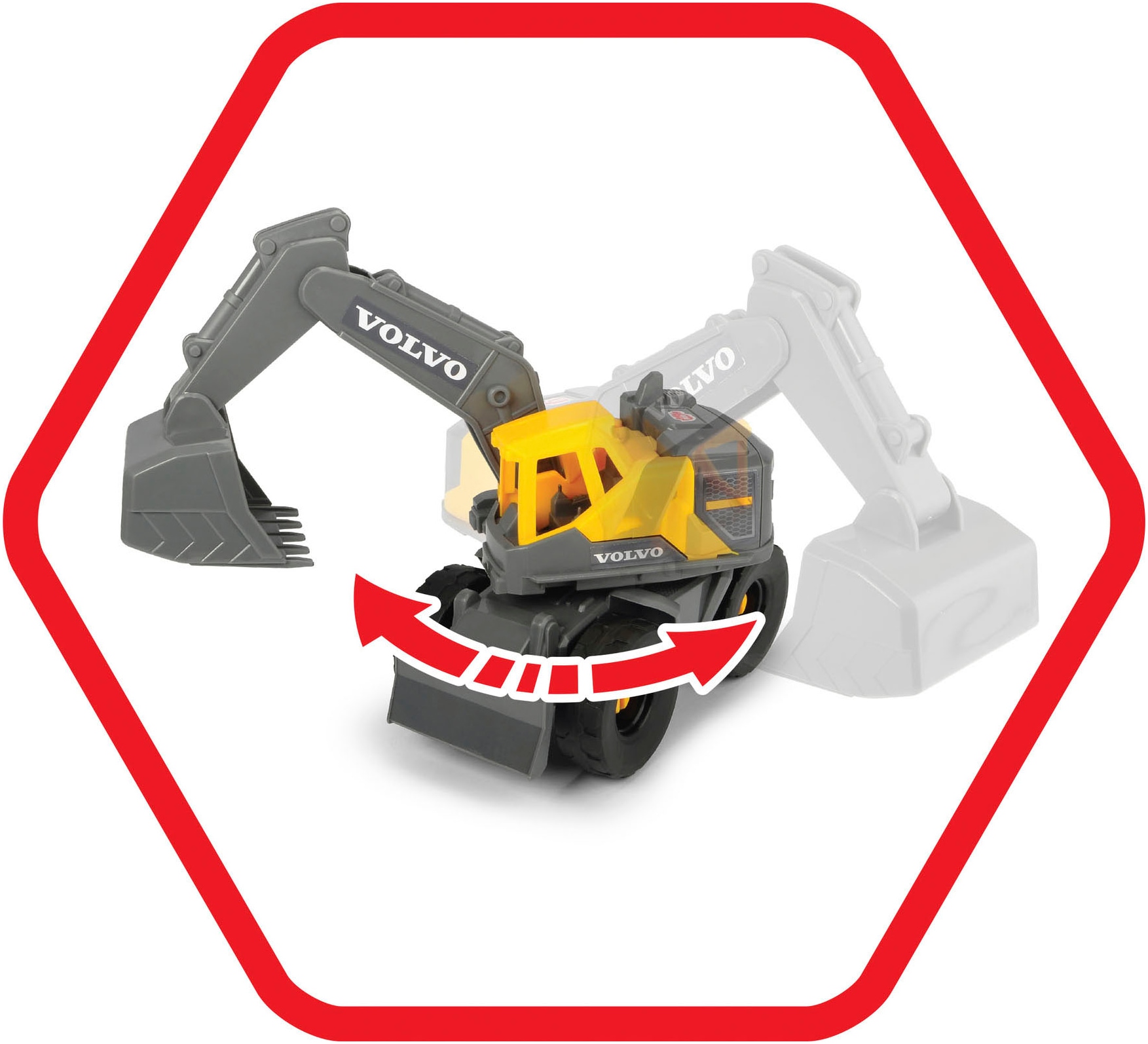 Dickie Toys Spielzeug-Baumaschine »Mack/Volvo Heavy Loader Truck«, (Set), mit Licht und Sound