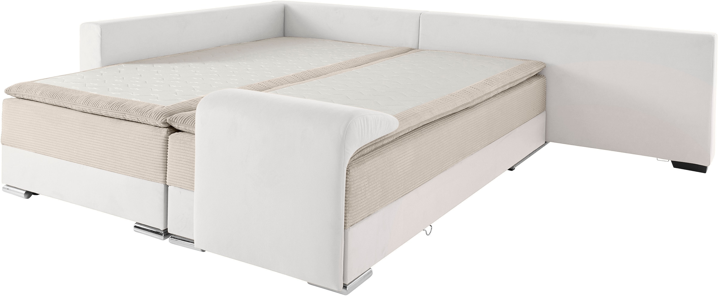 INOSIGN Ecksofa »Night & Day L-Form mit Dauer-Schlaffunktion mit Armlehne«, mit Boxspring-Bettfunktion 180x200 cm und Bettkasten, Dauerschläfer!