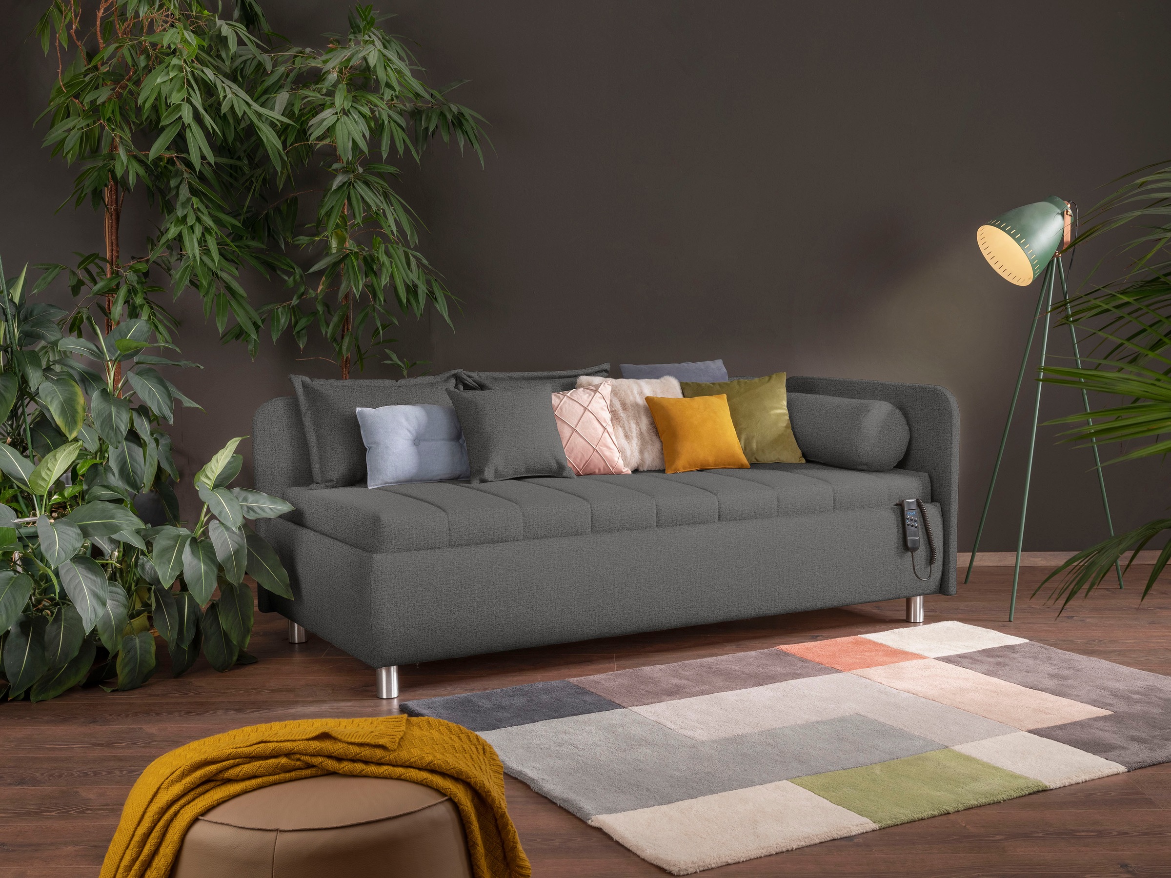 alina Schlafsofa »Kiana«, Liegefläche 90/200 cm oder 100/200 cm, Bettkasten, Zierkissen-Set
