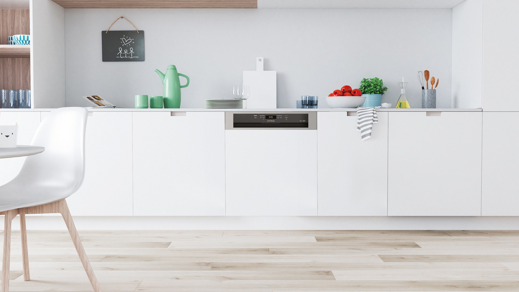Privileg teilintegrierbarer Geschirrspüler »P0B ECO 2D541 S« 14 tlg. Maßgedecke Automatisches Türöffnungssystem mit Auto Door