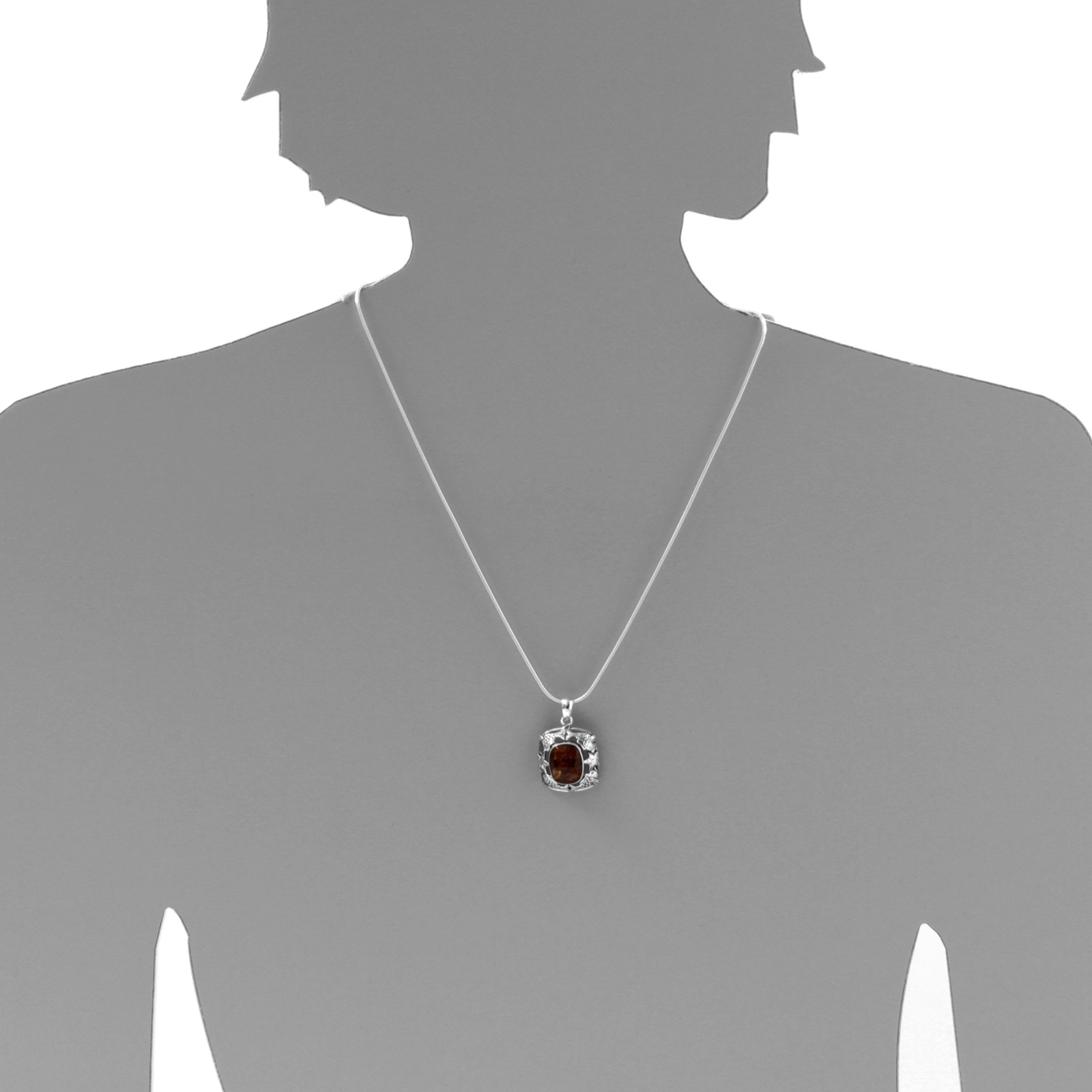 OSTSEE-SCHMUCK Kette mit Anhänger »- Fischland 34x21 mm - Silber 925/000 - Bernstein«