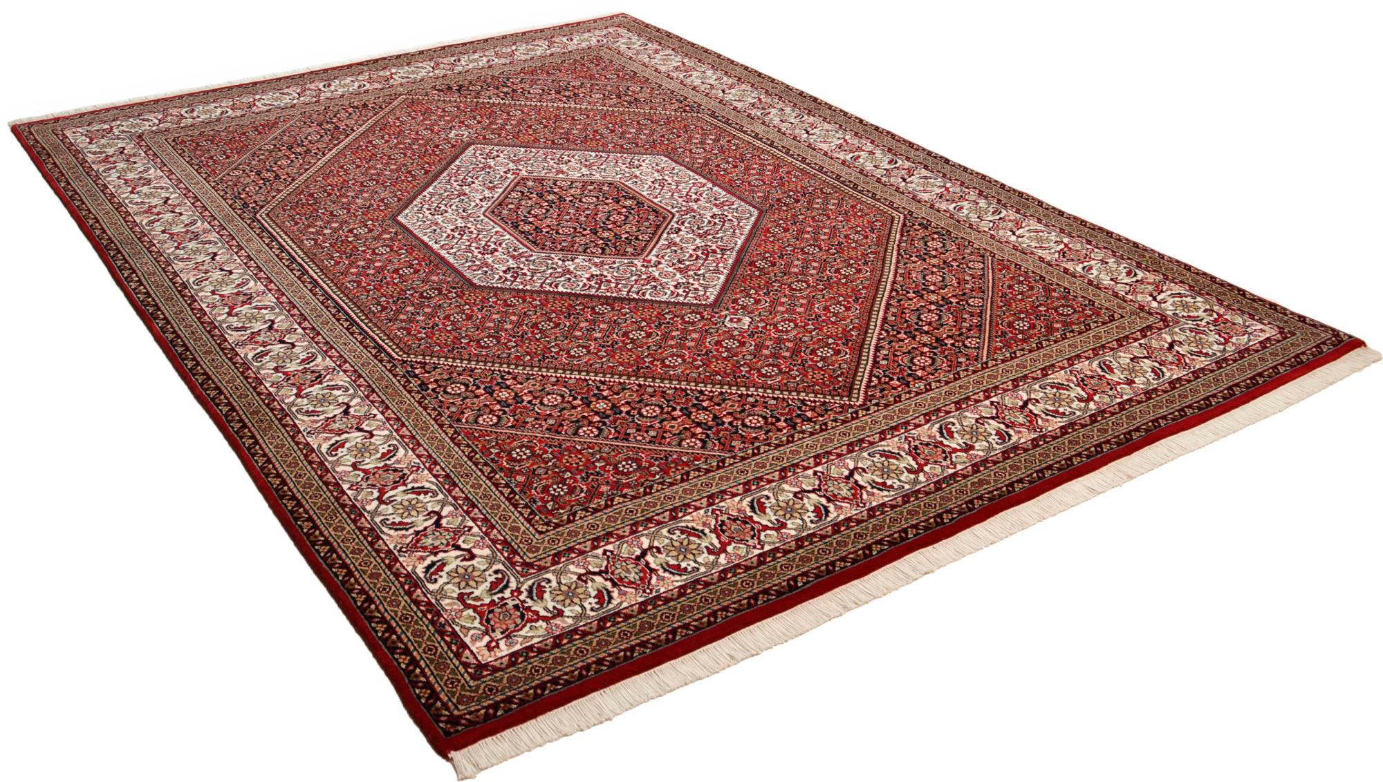 THEKO Orientteppich »Sirsa Seta«, rechteckig, 12 mm Höhe, Flor aus 20% Seide, handgeknüpft, mit Fransen, Wohnzimmer