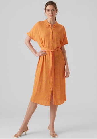 Hemdblusenkleid »VMMENNY SS CALF SHIRT DRESS WVN GA«