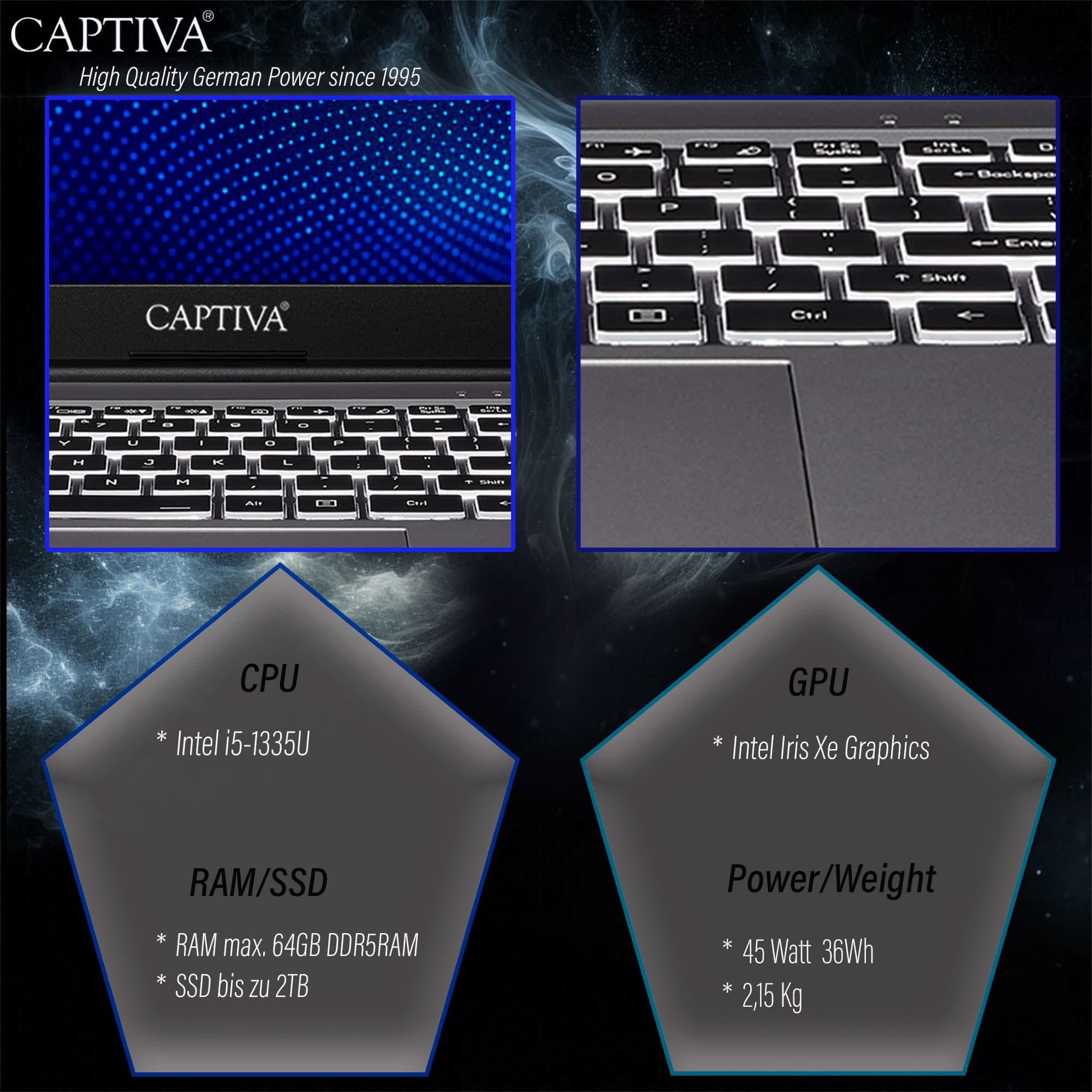 CAPTIVA Business-Notebook »Power Starter I99-130CH« Intel Core i5 500 GB SSD