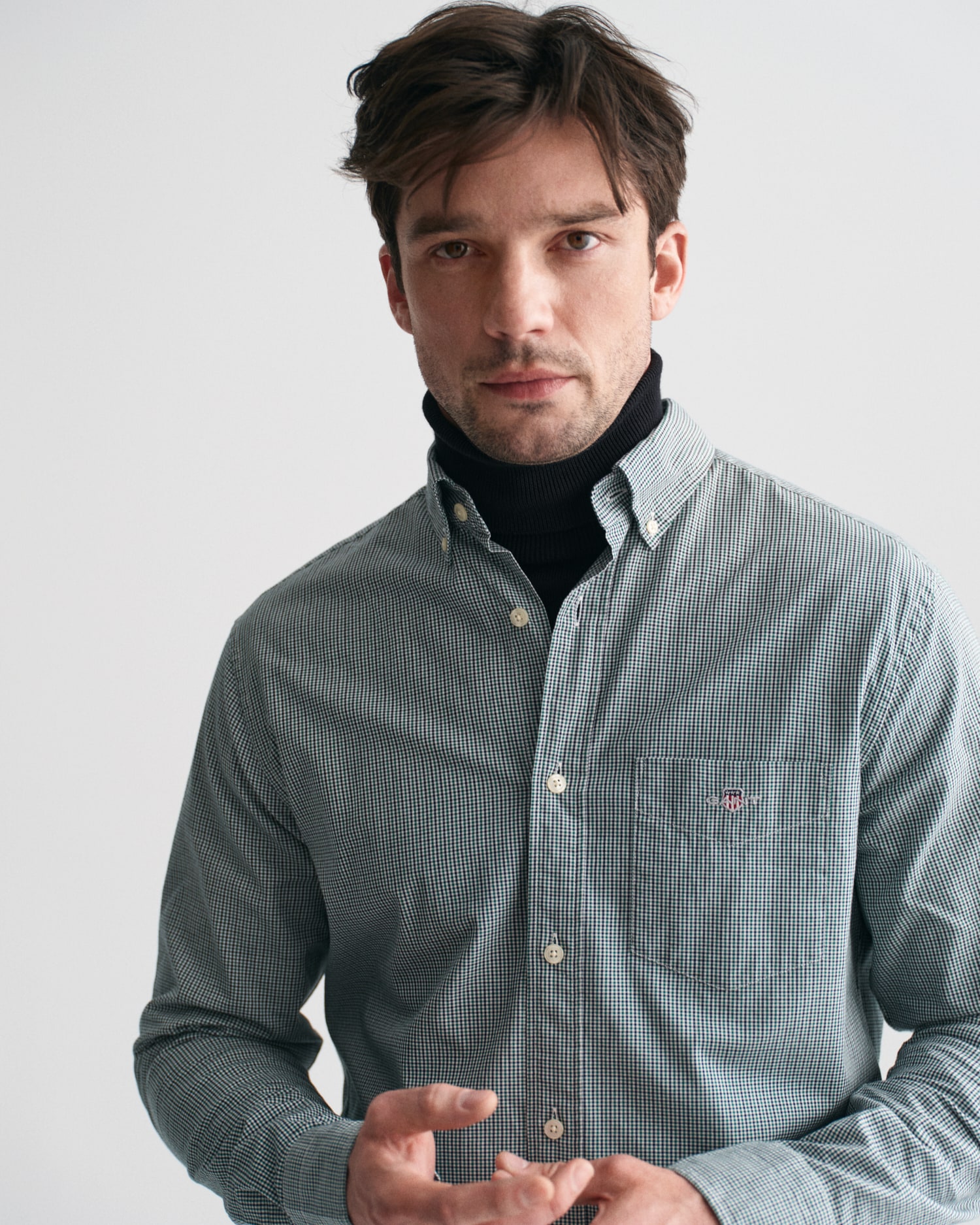 Gant Langarmhemd »REG POPLIN MICRO GINGHAM SHIRT«, Regular Fit Popeline Hemd mit Vichy-Minikaro