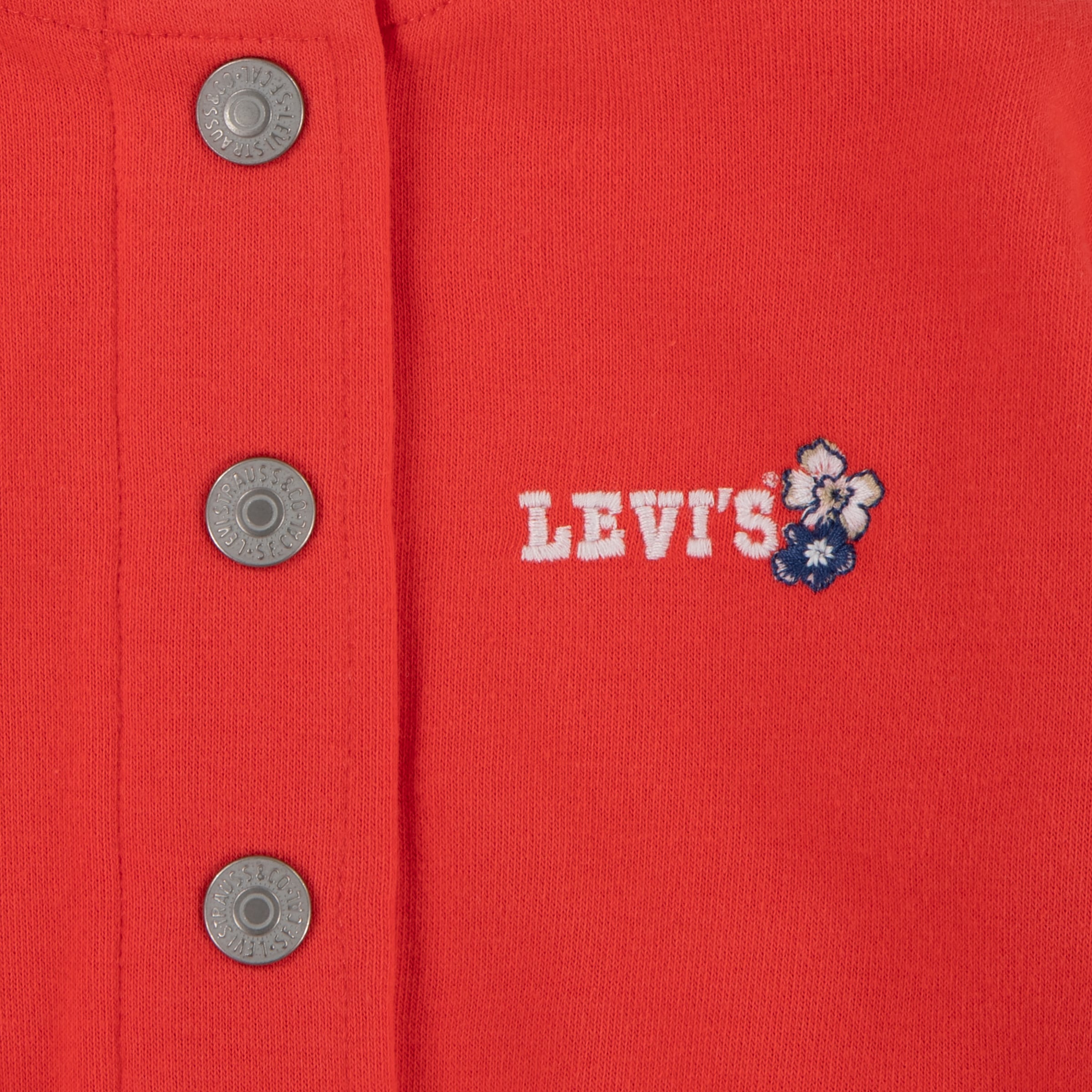 Levi's® Kids Shirt, Hose & Jäckchen »LVG BOMBER TEE AND WIDE PANT S«, mit Blumenstickerei, Colorblock-Design