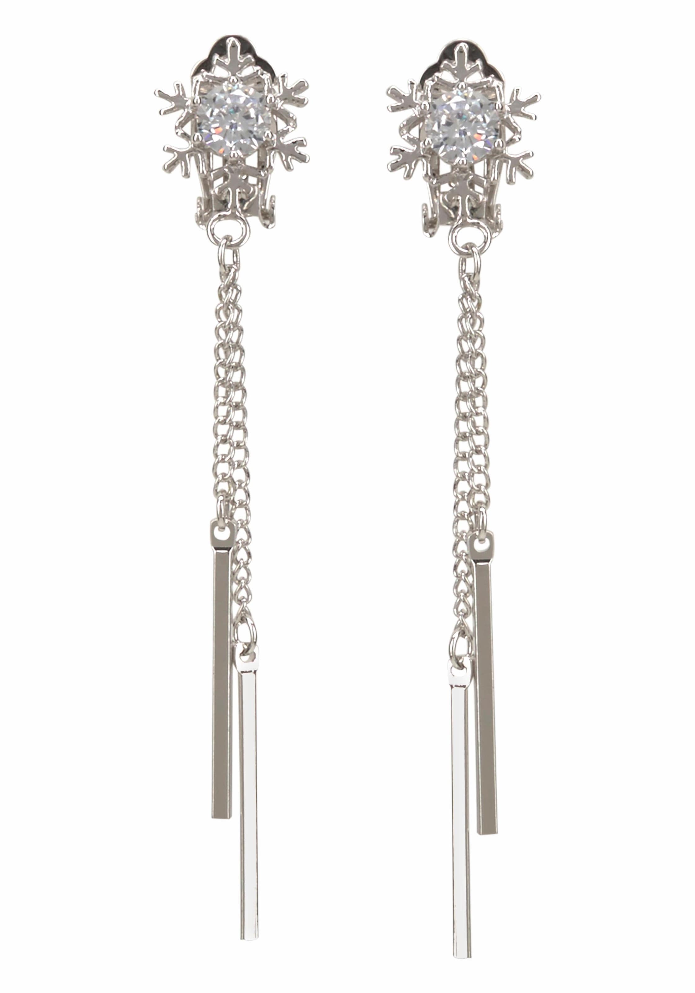 Firetti Paar Ohrclips »mit kleiner Schneeflocke«, mit Glassteinen