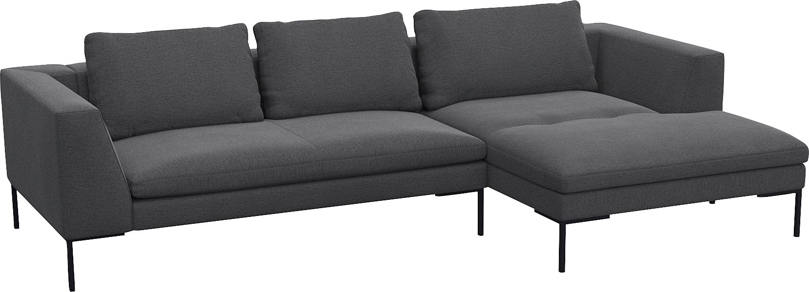 FLEXLUX Ecksofa »Loano, toller Sitzkomfort, L-Form«, modernes Sofa, frei im Raum stellbar, lose Kissen, Kaltschaum im Sitz