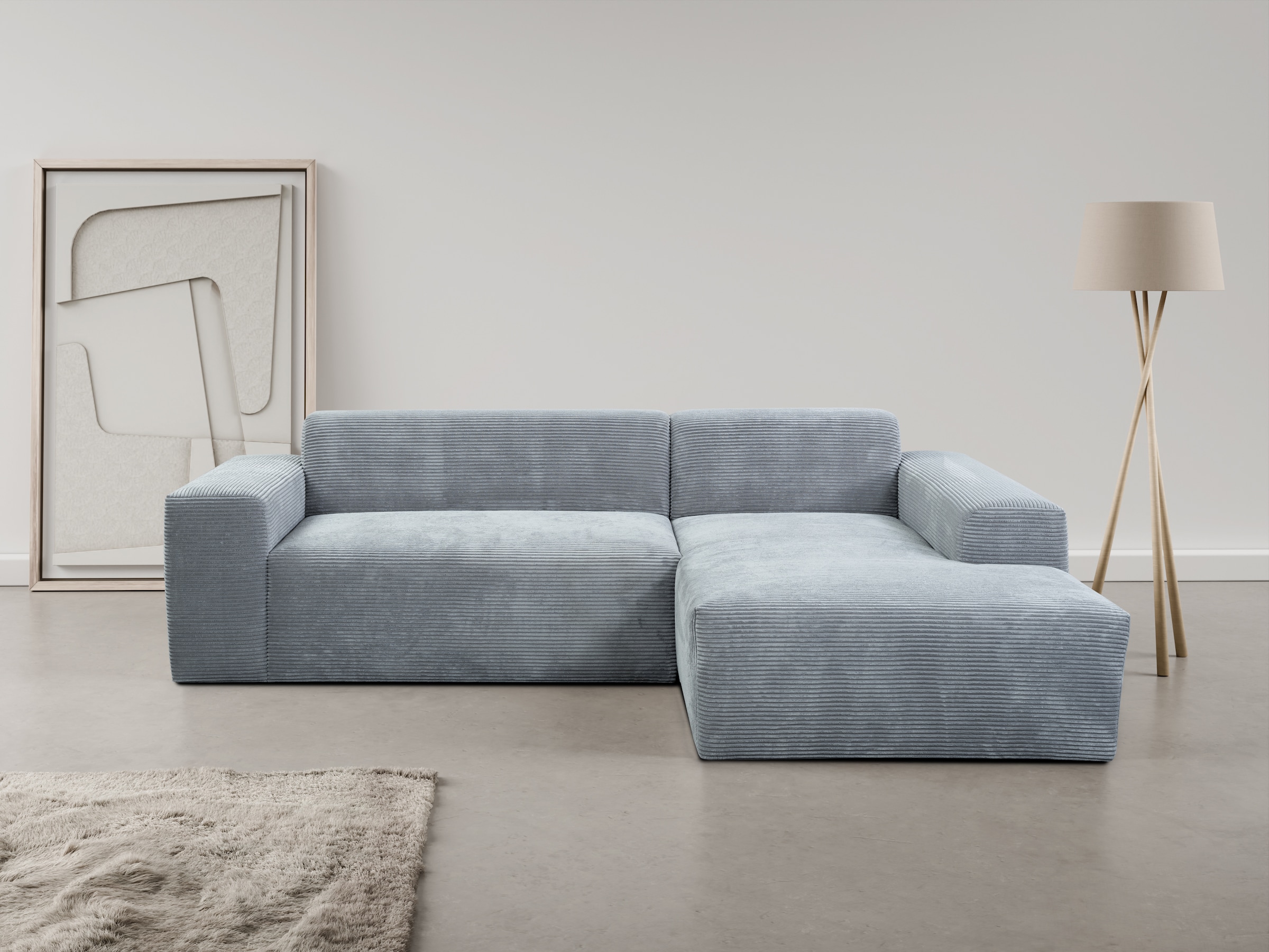 Ecksofa »Zeus-L«, Curvy Trend Ecksofa mit urbaner Optik in weichem Cord