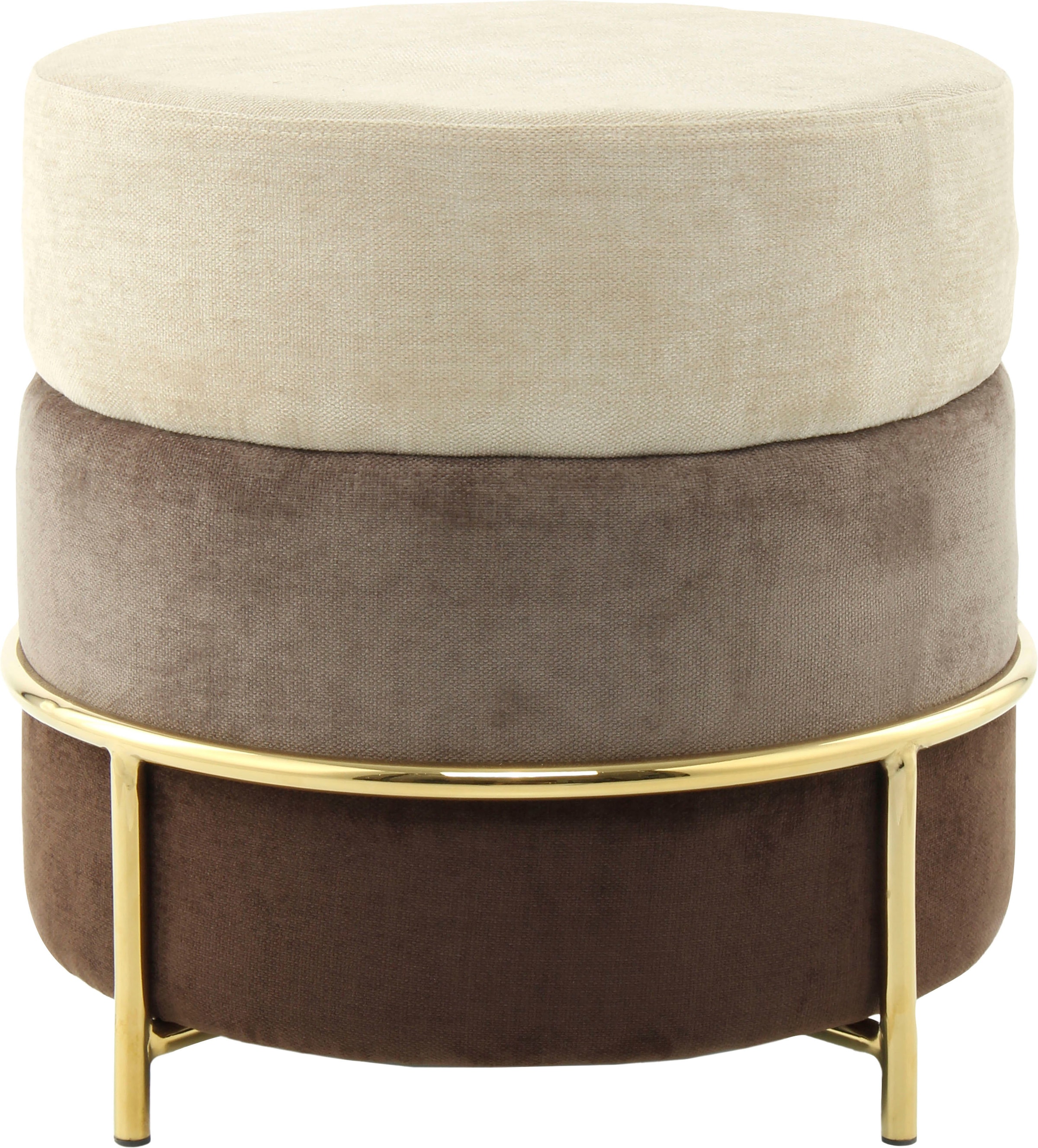 Kayoom Sitzhocker »Hocker Matilda 225, Komfortable runde Form, Gemütlicher Design-Hocker«, (1 St.), samtweich, elegant, gepolstert, große Sitzfläche