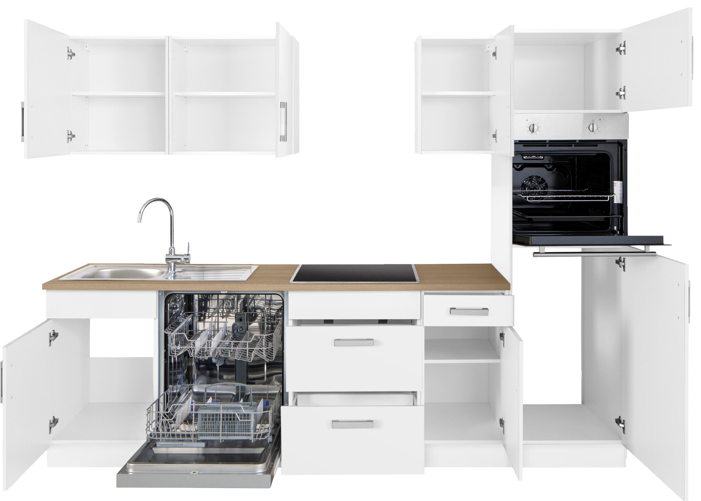 KOCHSTATION Küchenzeile »KS-Gera« Breite 270 cm, wahlweise mit E-Geräten, mit Arbeitsplatte