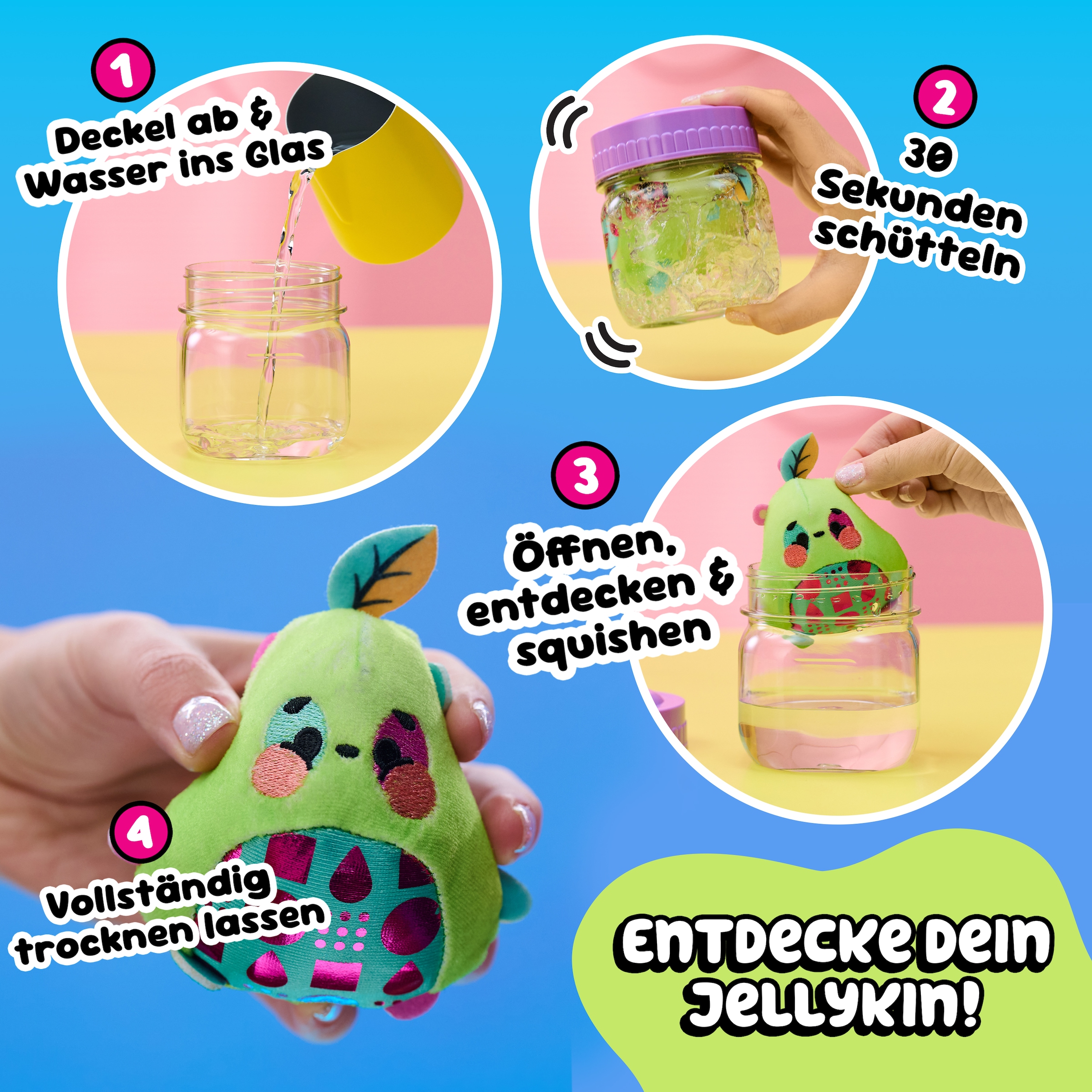 Spin Master Plüschfigur »Magic Jellykins - Magische Sammelplüschfreunde« aus dem Glas, die im Wasser erscheinen - Variante nicht wählbar