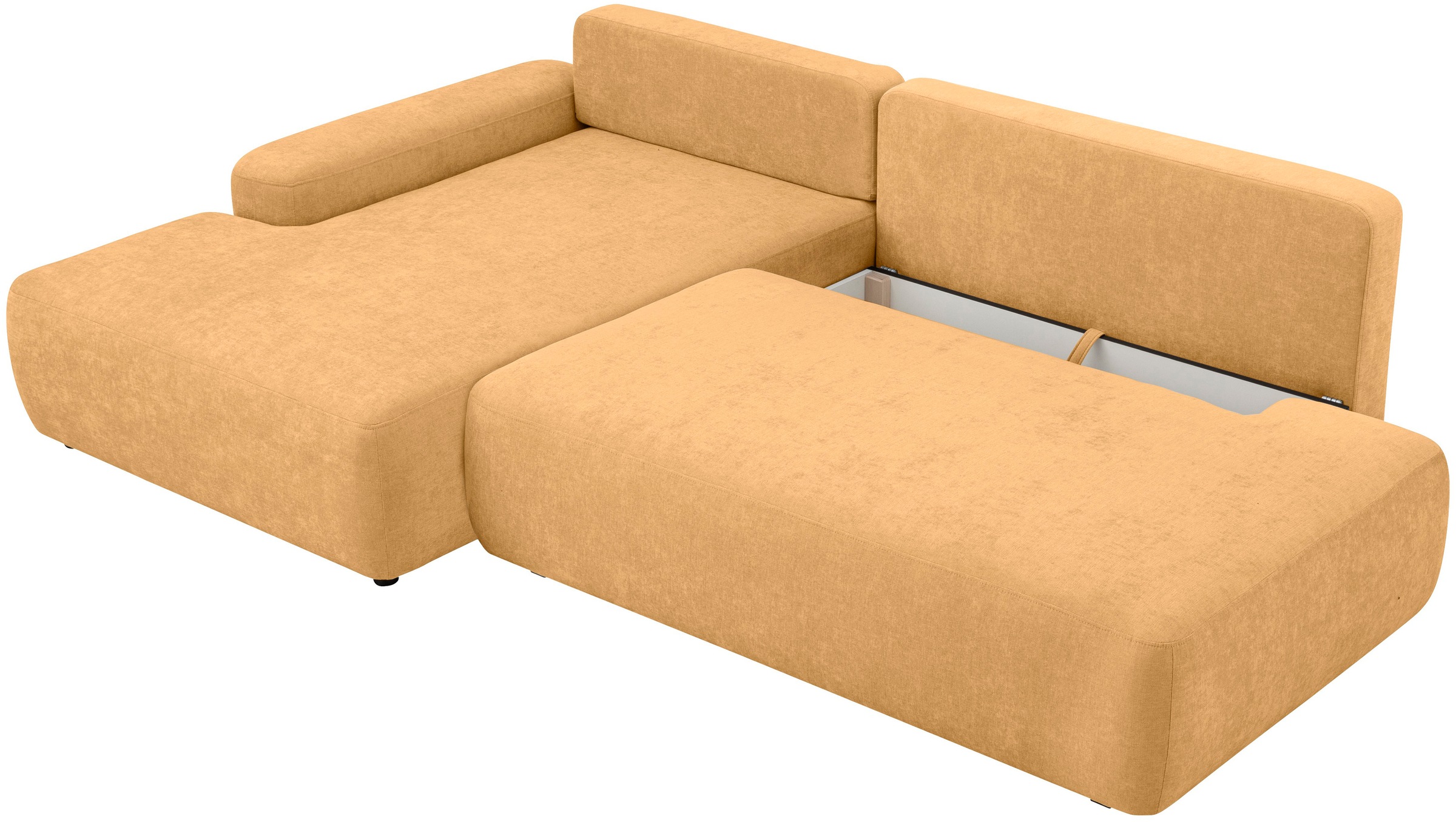 INOSIGN Ecksofa »TORGE, Schlafsofa Cord, Samtvelours u. Strukur fein, Couch in L-Form«, Schlaffunktion und Bettkasten, Liegefläche: 210x125 cm, neues Design