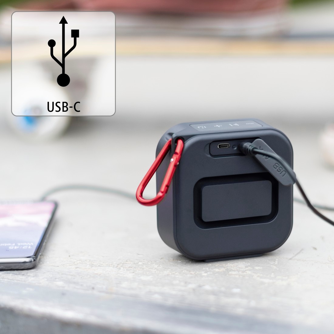 Hama Bluetooth-Lautsprecher »Mini Bluetooth Lautsprecher (wasserdicht IP67, 3,5W, mobil, Karabiner)«