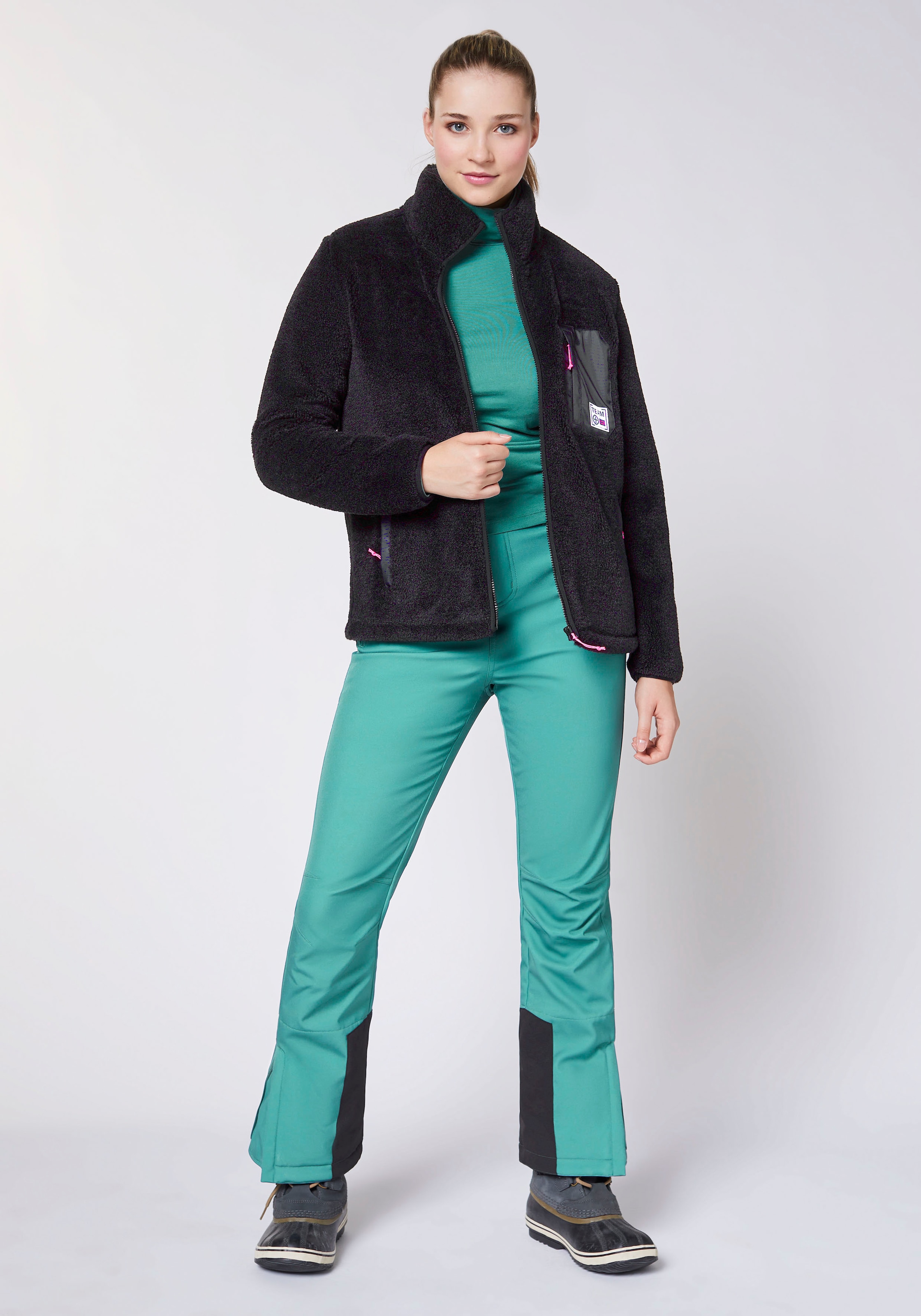 Chiemsee Fleecejacke ohne Kapuze - aus kuschelig w&auml;rmendem Sherpa Fleece<br/>
