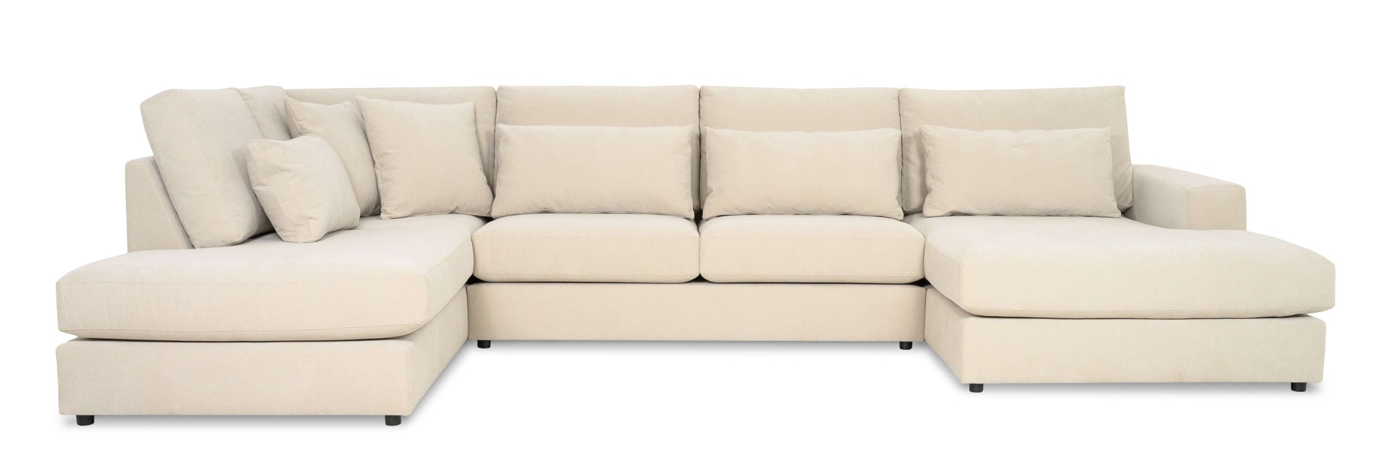 OTTO home Wohnlandschaft »Nivette, weiches Chenille« Breite 386 cm, U-Form, bodentief, 6 Zierkissen inkl.