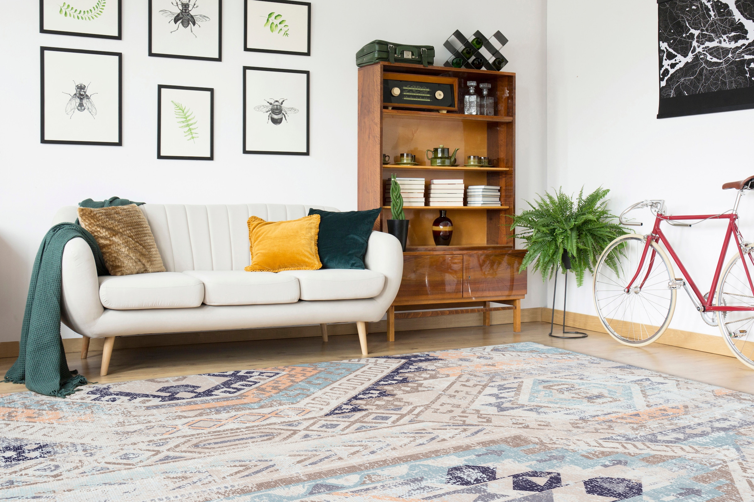 Arte Espina Teppich »Indiana 200«, rechteckig, 10 mm Höhe, Vintage Optik, Wohnzimmer
