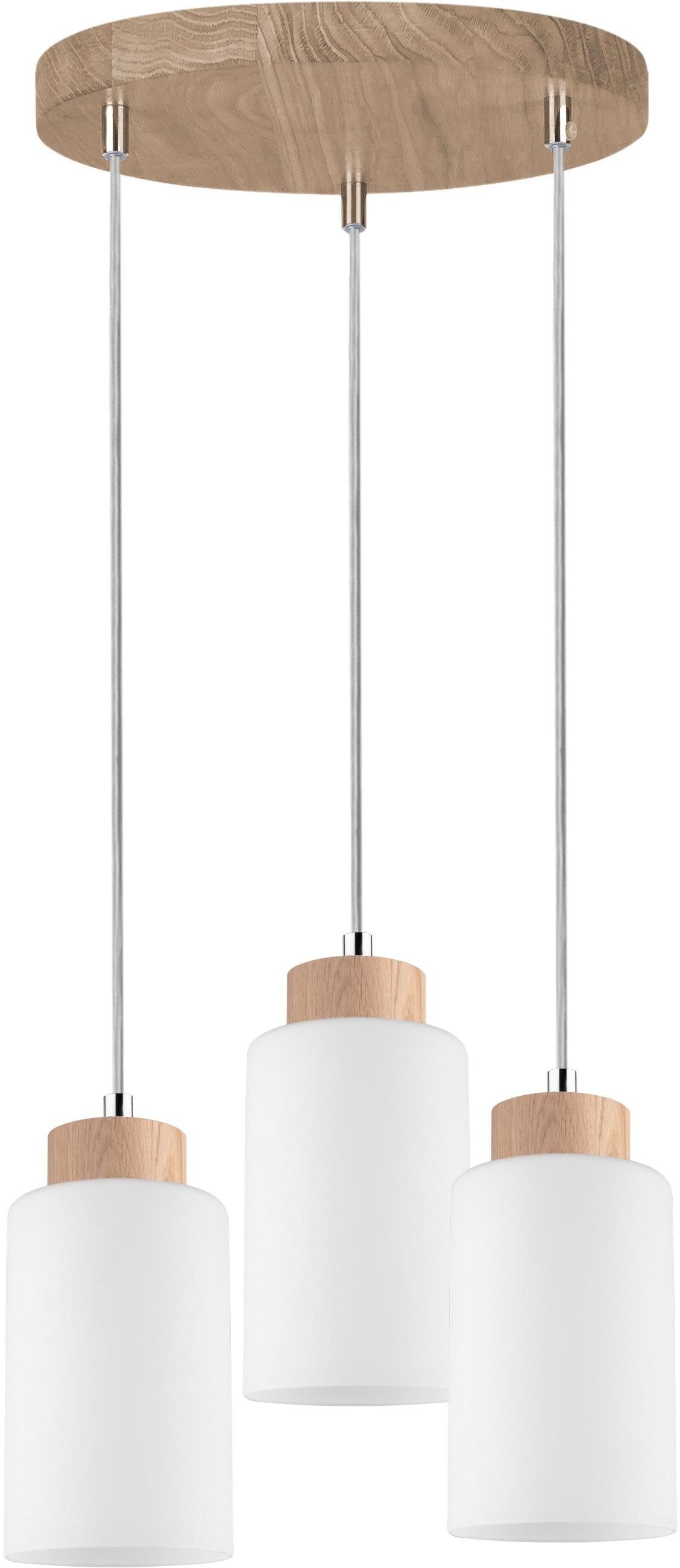 SPOT Light Pendelleuchte »BOSCO WOOD«, E27, Hängeleuchte, Naturprodukt aus Eichenholz, Nachhaltig mit FSC®-Zertifikat, Hochwertiger Schirm aus Glas, Made in EU