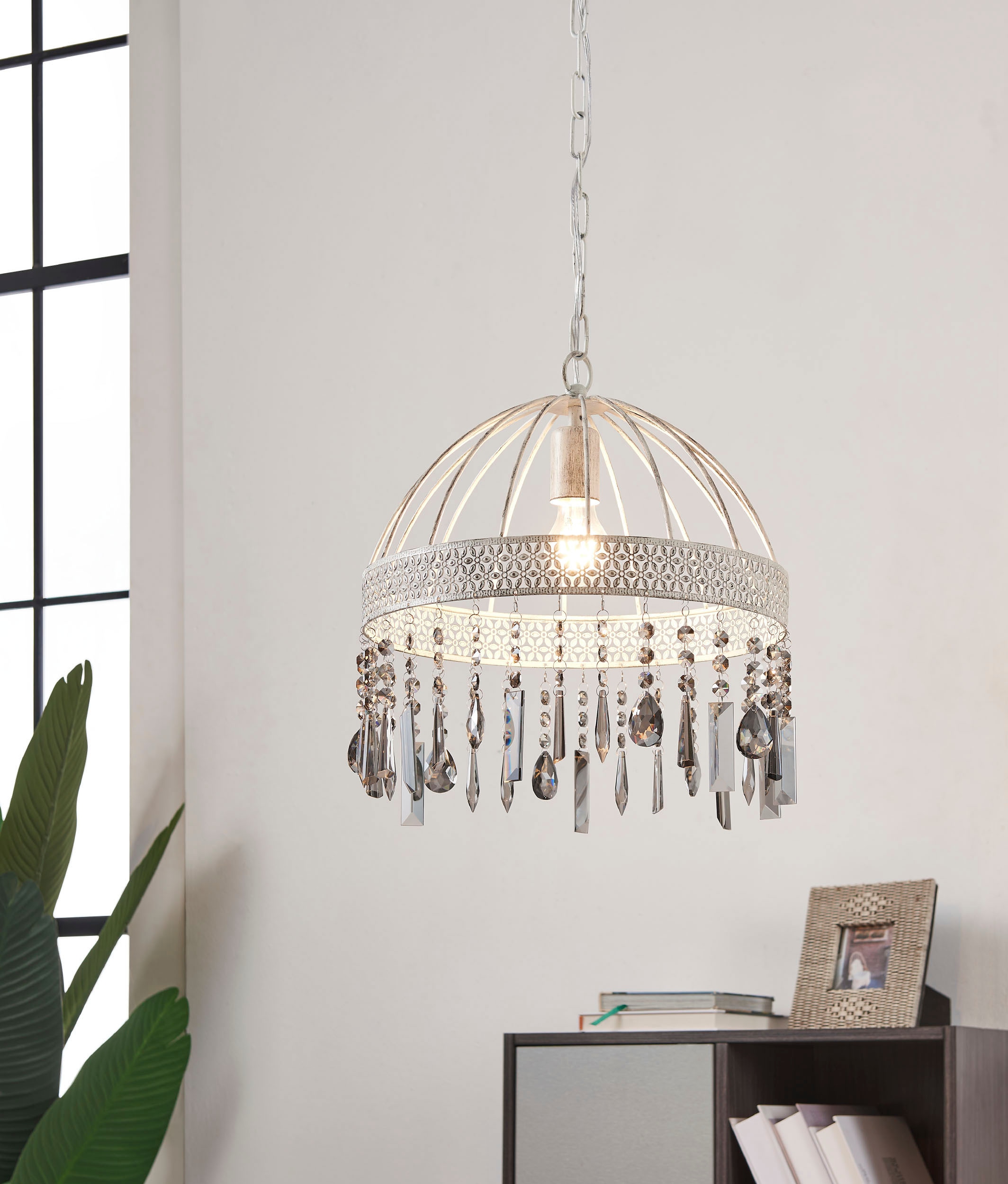 EGLO Hängeleuchte »STEELEVILLE«, Leuchtmittel E27 | Leuchtmittel wechselbar-ohne Leuchtmittel, Hängeleuchte in braun und weiß aus Stahl - exkl. E27 - 1X40W