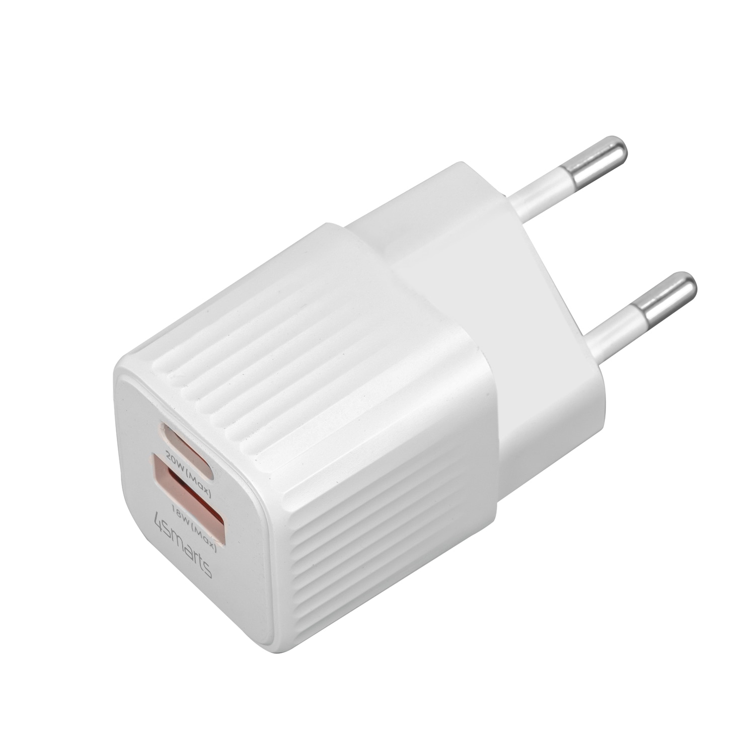 4smarts USB-Ladegerät »VoltPlug Duos Mini PD 20W + USB-C Kabel«, USB-A USB-C Fast Charge Samsung Galaxy Apple iPhone Huawei Xiaomi Sony