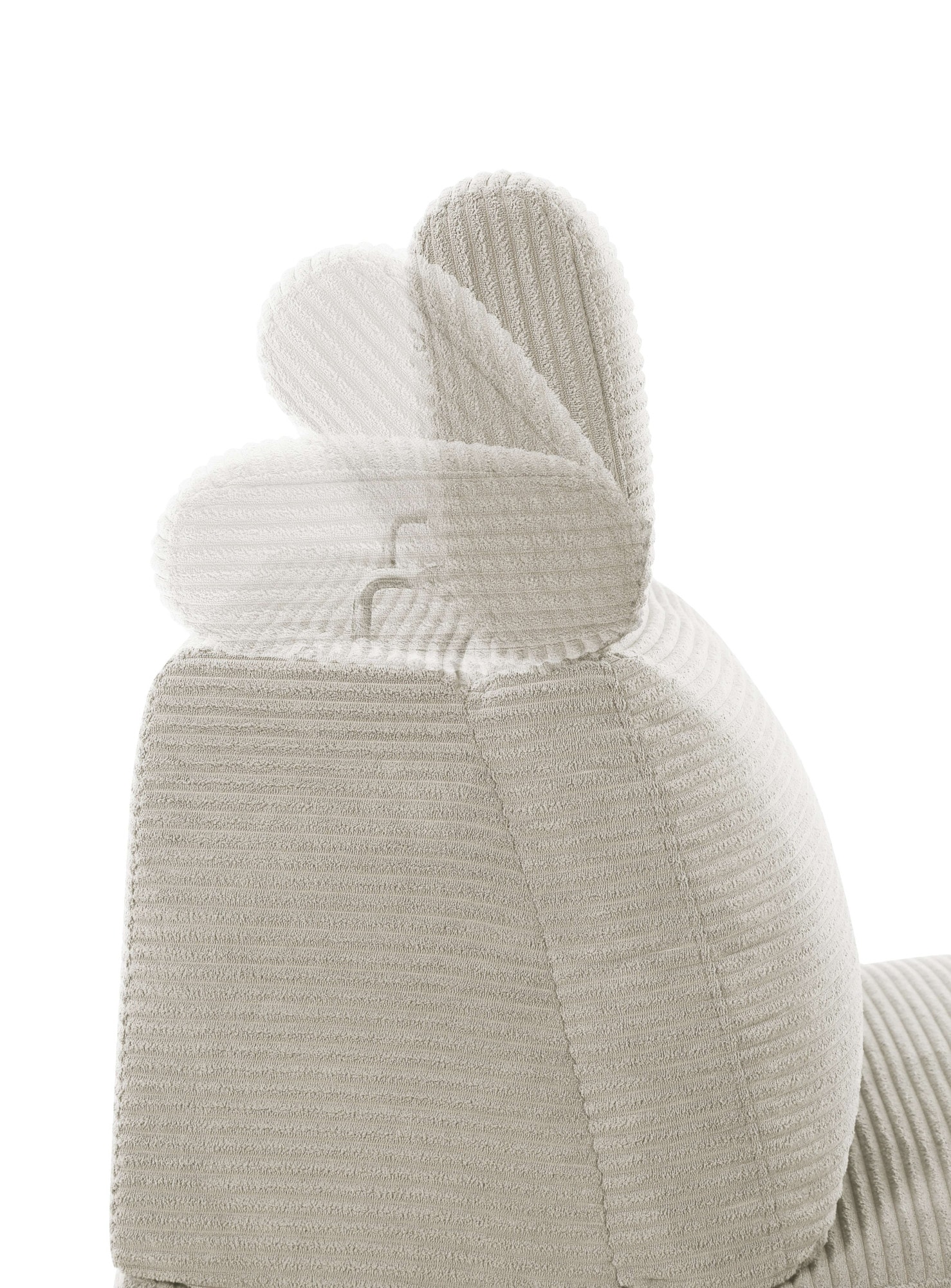 Home affaire Ecksofa »SKAANE in Cord, L-Form, 274 cm, manuelle u. elektrische Relaxfunktion,« rundes Design, Kopfteilverstellung, Federkernpolsterung