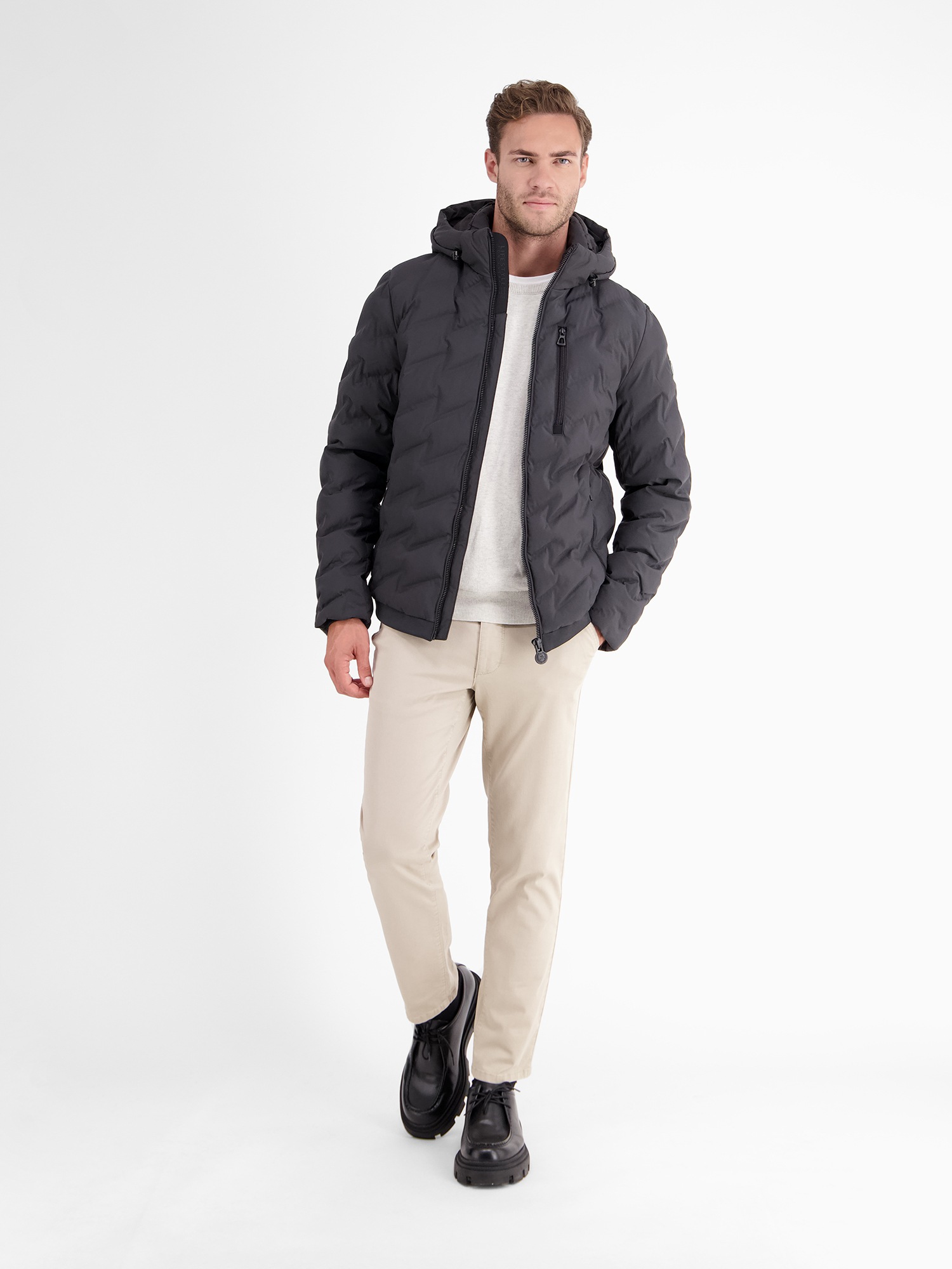 LERROS Outdoorjacke »LERROS Sportive Funktions-Steppjacke für Herren«, mit Kapuze, Wasser- und windabweisend