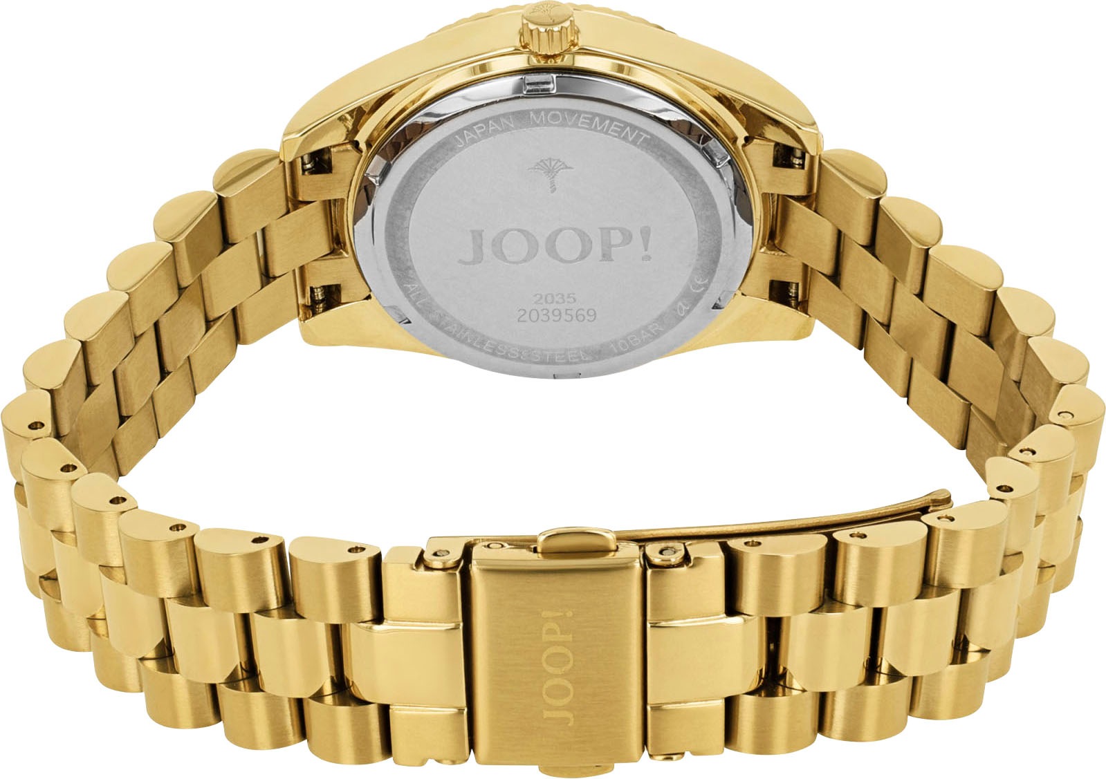JOOP! Quarzuhr, Armbanduhr, Damenuhr, Edelstahlarmband, analog, Zirkonia (synth.)