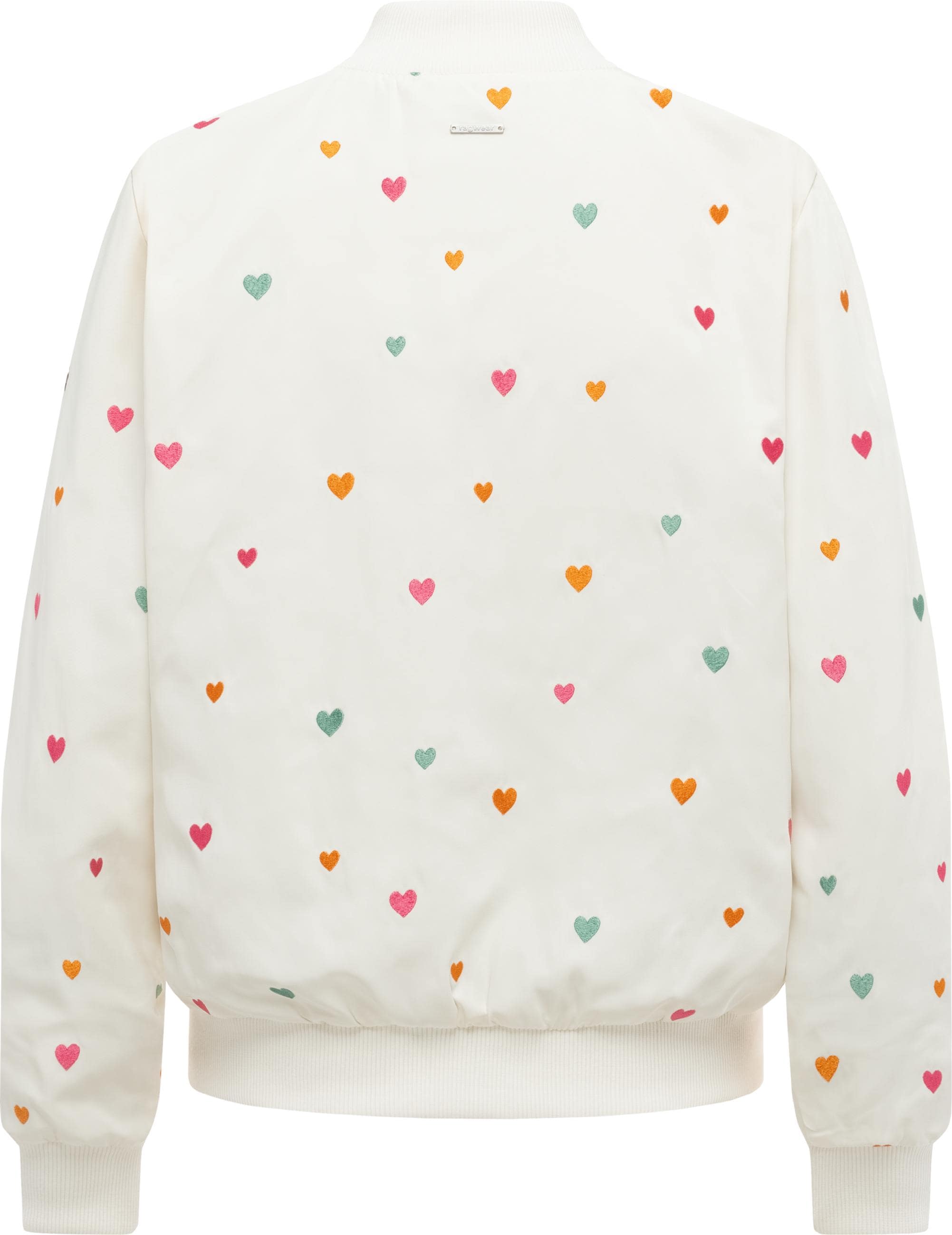 Ragwear Bomberjacke »Bomberjacke Lunara Hearts« ohne Kapuze Blousonjacke mit verspielten Stickereien