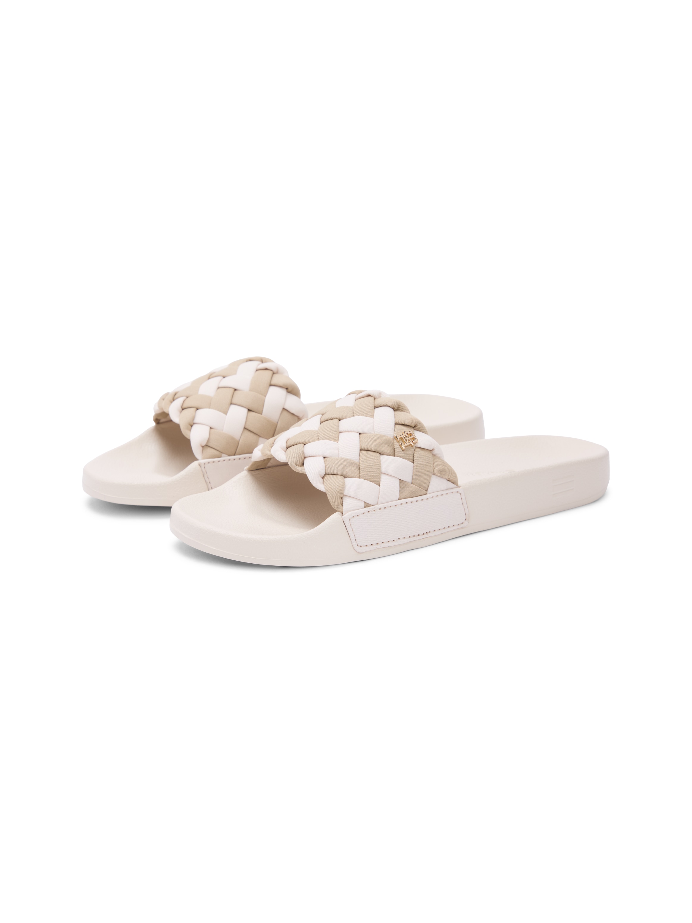 Tommy Hilfiger Pantolette »TH BRAIDED POOL SLIDE«  Plateau, Sommerschuh, Strandschuh mit geflochtener Bandage