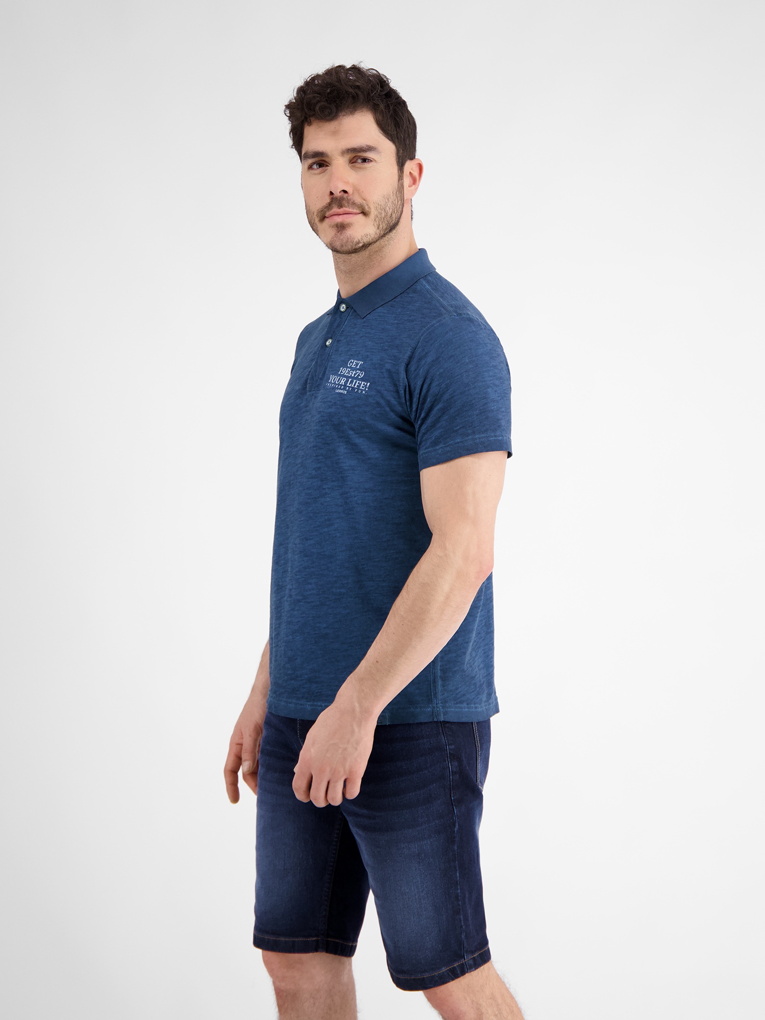 LERROS Poloshirt »LERROS Poloshirt mit lässigem Brustprint«