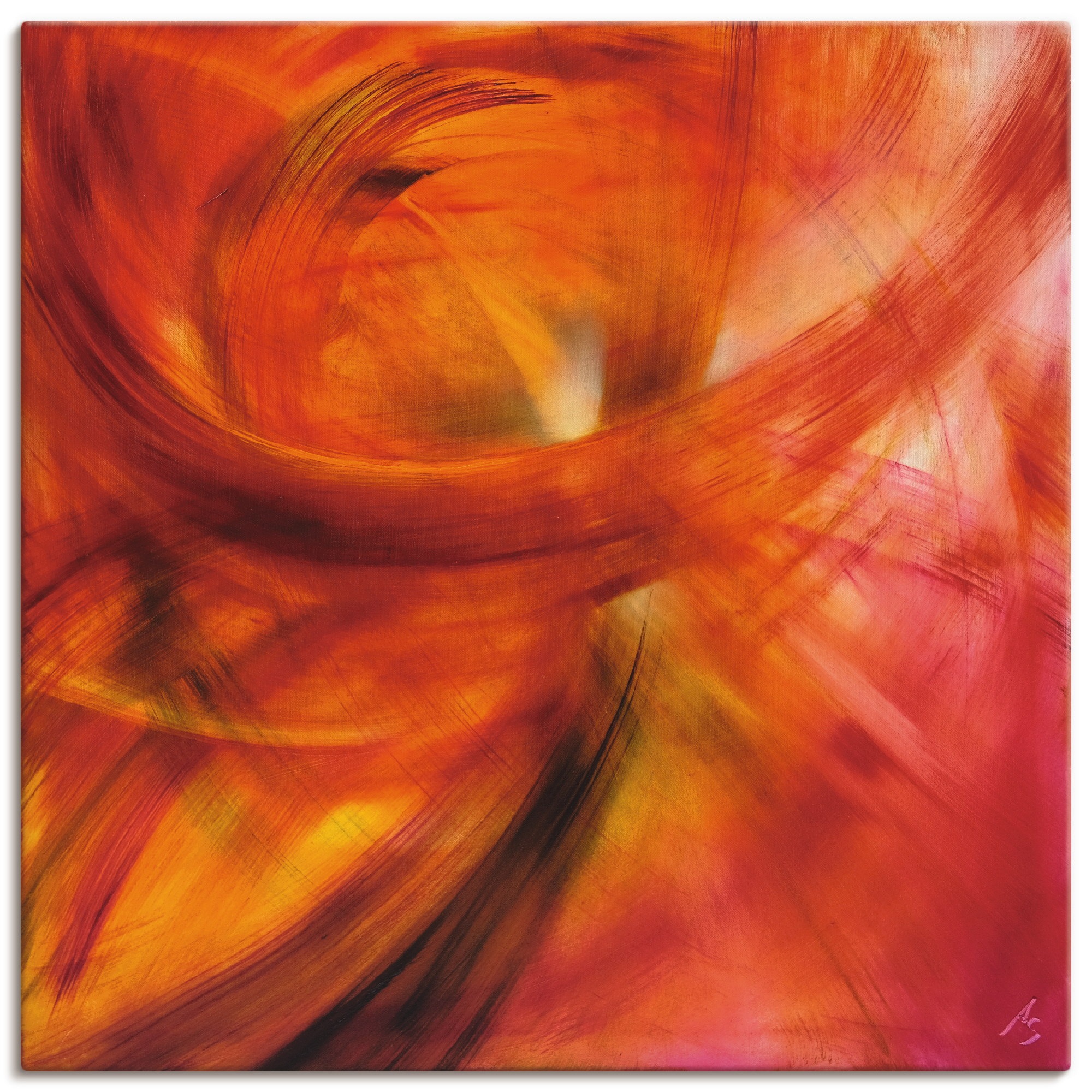 Artland Wandbild »Roter Lichtertanz«, Gegenstandslos, (1 St.), in vielen Größen & Produktarten - Alubild / Outdoorbild für den Außenbereich, Leinwandbild, Poster, Wandaufkleber / Wandtattoo auch für Badezimmer geeignet